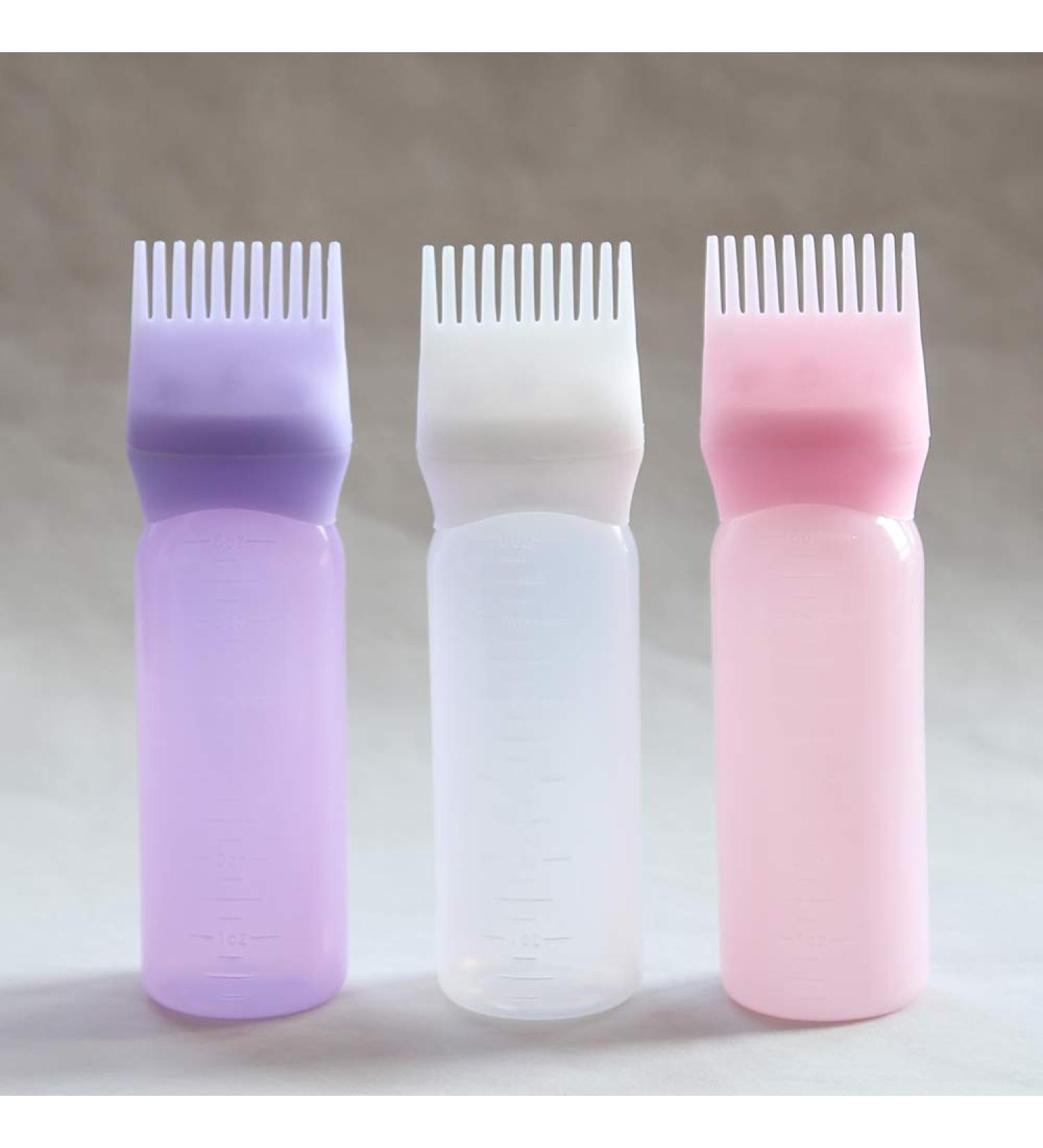 Towarm Blue White Purple 3pieces Comb Applicator Bottle 6 Ounce Bottle Comb with Graduated Scale for Hair Dye Coloring Scalp Treatment Essential (3pcs) - Buy Online on SooperMarket.com