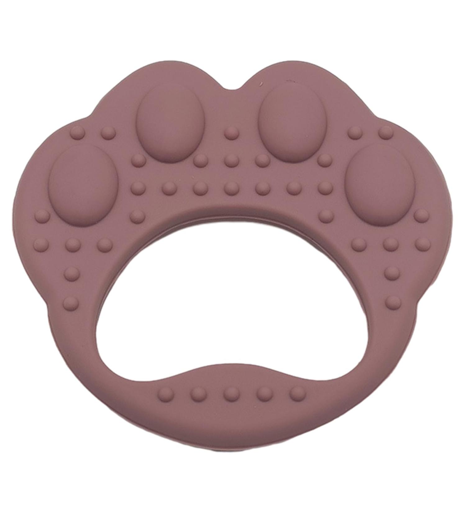 VESONE Dunkelpink Silicone Bite Rings for Babies & Toddlers - Food-Safe Sensory Toys Paw-Shaped Teething Tools - Buy Online on SooperMarket.com