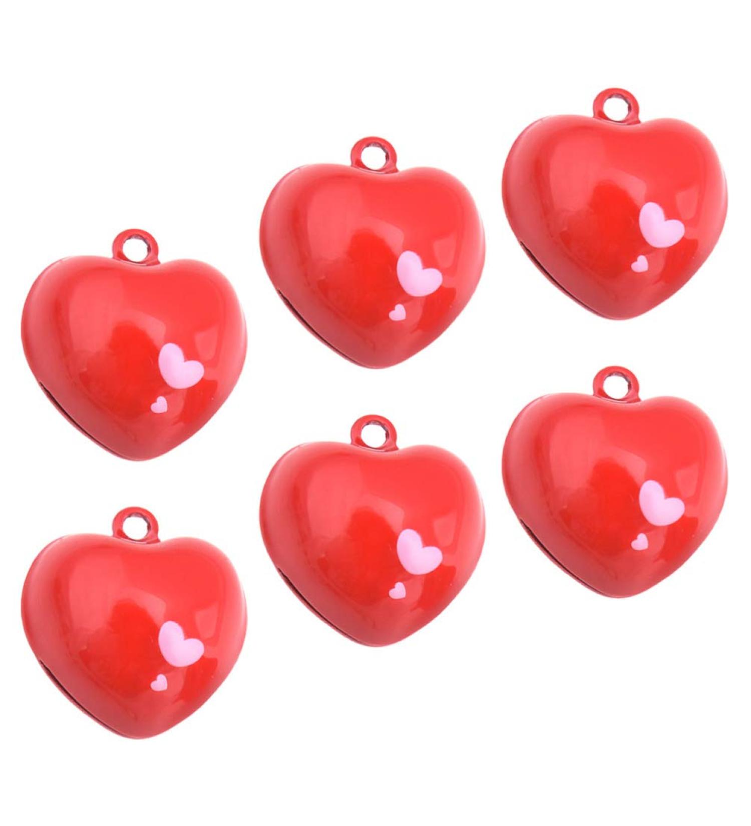 Kisangel 6Pcs Red Cat Collar Bell Heart Shaped Jewelry Charms - Pet Training Pendant for Cat & Dog Necklace - DIY Keyring Pendant - Buy Online on SooperMarket.com