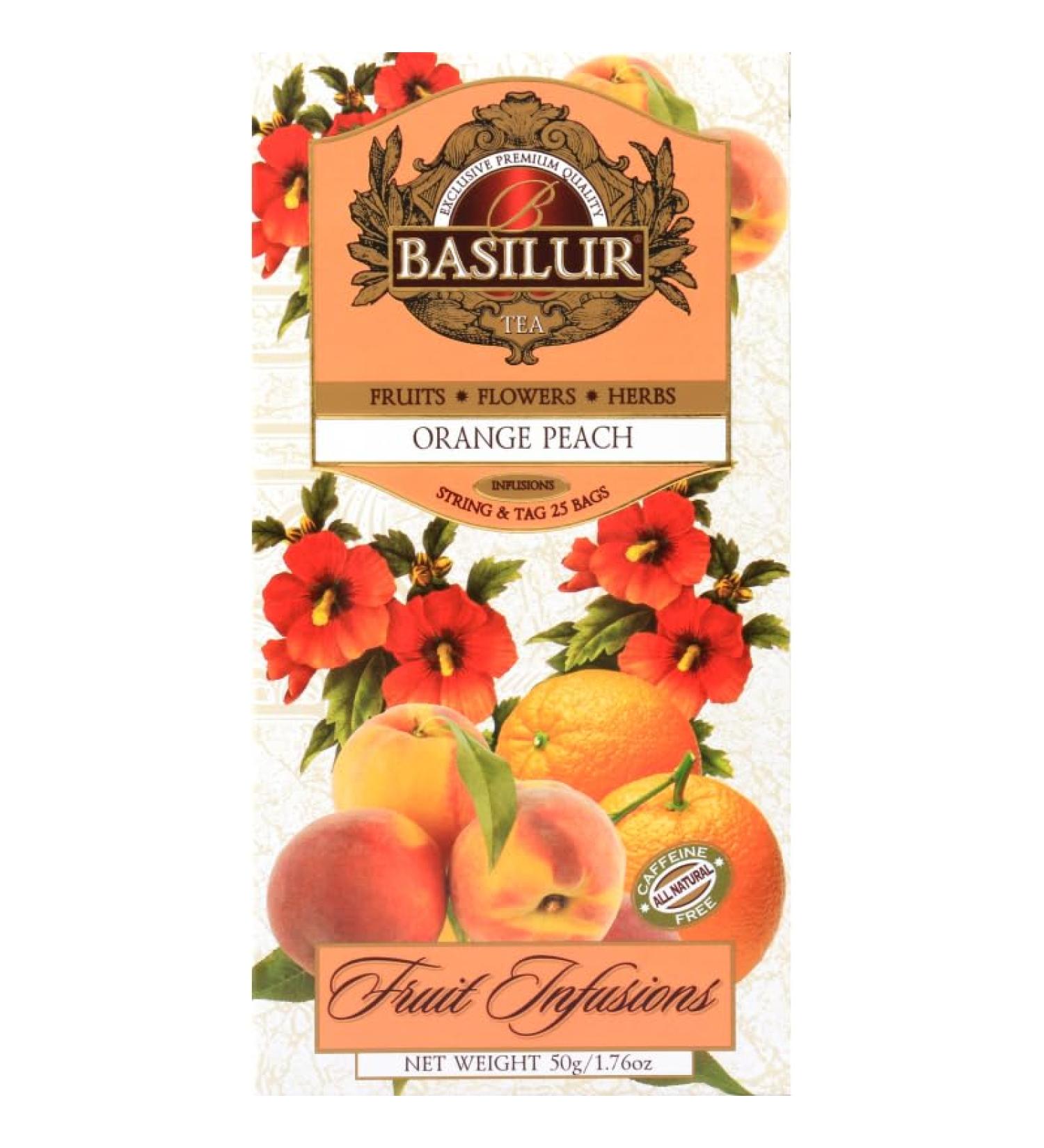 Fruit Infusion - Orange Peach Tea x (4) - 25 Bags Per Box - Traditional Herbal Tea - Buy Online on SooperMarket.com