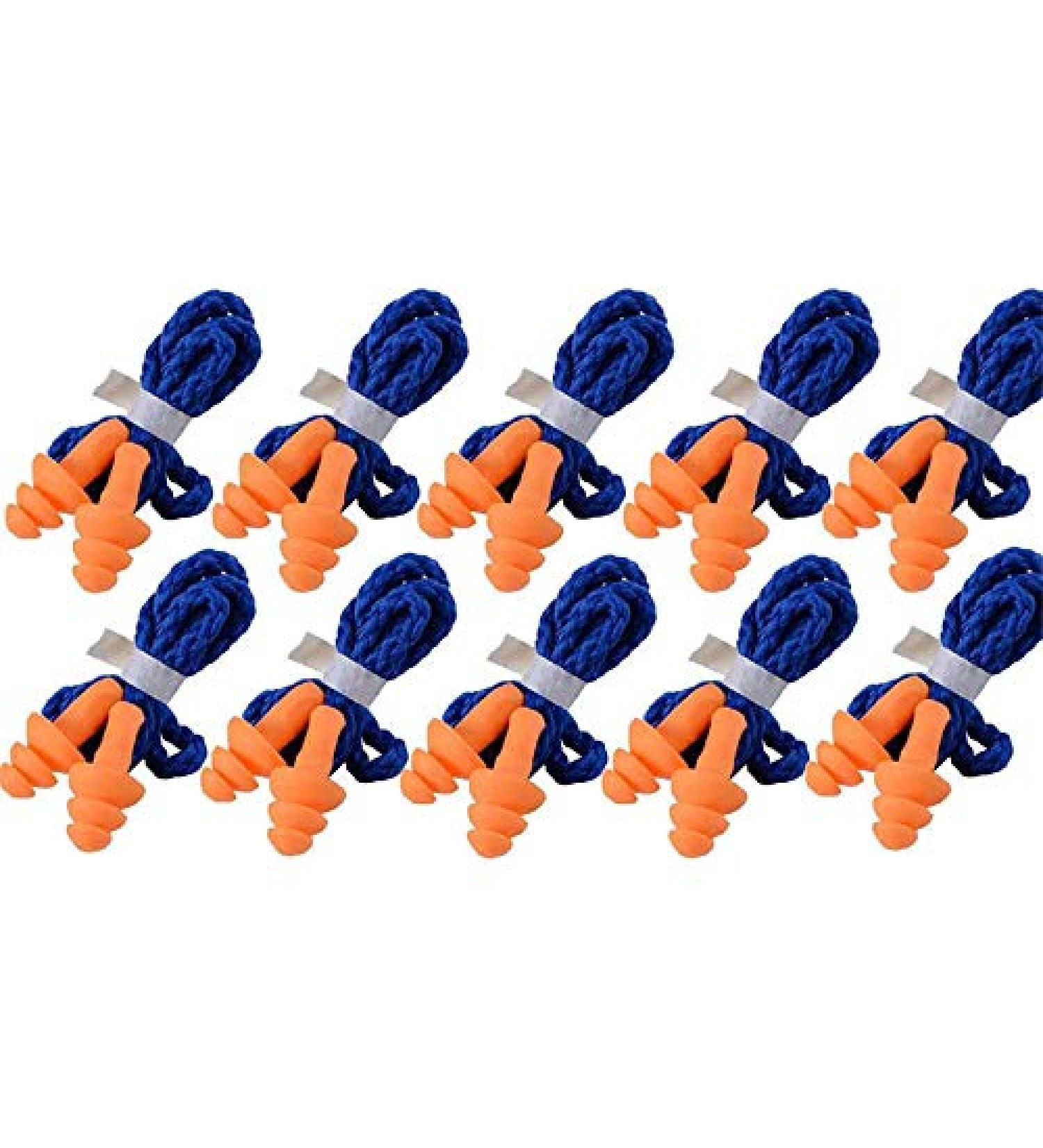Binifub 100 Pairs Individually Wrapped Soft Silicone Corded Ear Plugs Reusable Hearing Protection Rubber Earplugs - Buy Online on SooperMarket.com