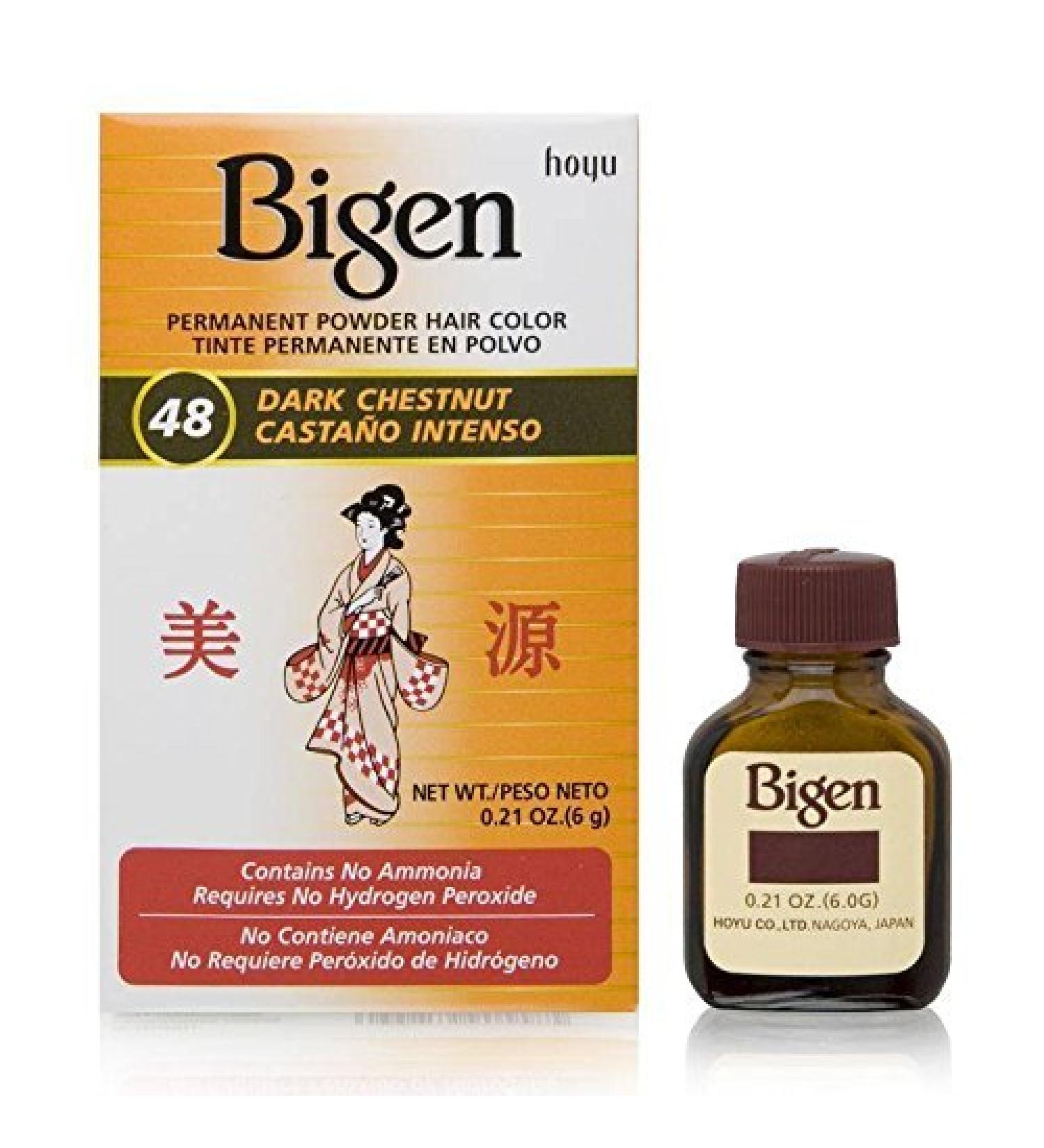 Bigen Permanent Powder Hair Color 48 Dark Chestnut  0.21 Ounce Dark Chestnut 0.21 Ounce (Pack of 1)