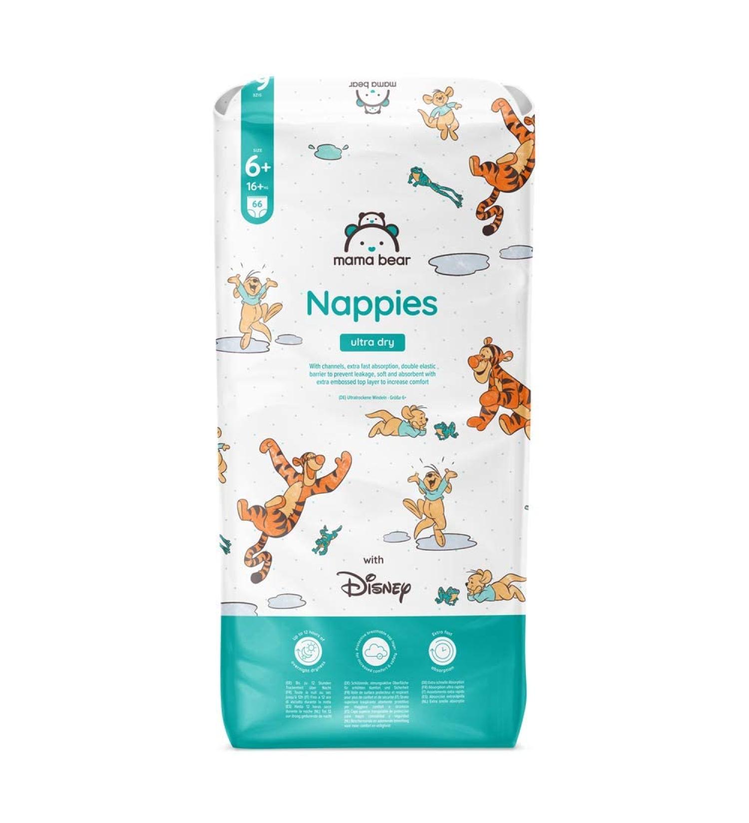 Buy Mama Bear Disney Ultra Dry Diapers Size 6+ (16+ kg) - 66 Count Single Pack | International Shipping Available - Buy Online on SooperMarket.com