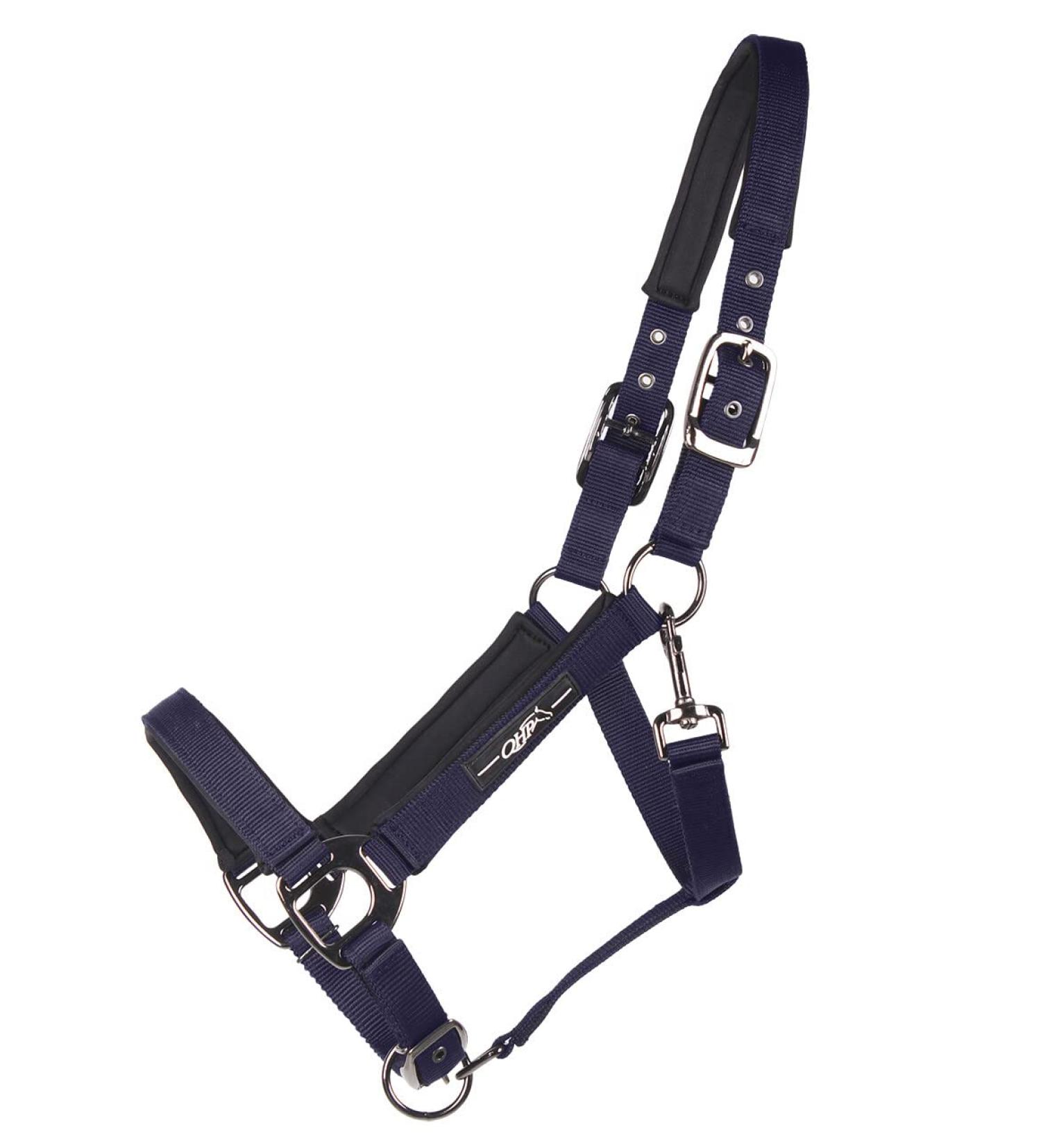 QHP Halter Deluxe soft padded 3-way adjustable (Pony Navy) Pony navy