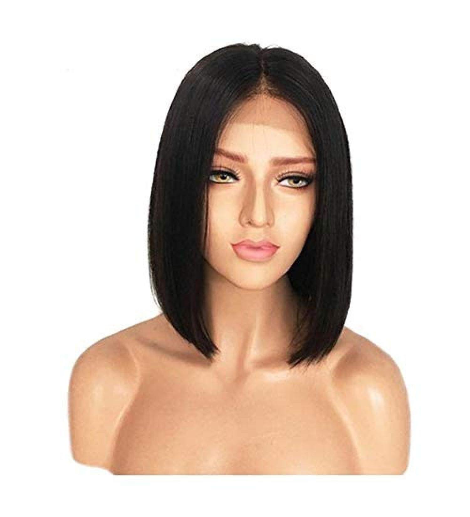 BGHJUE Copper Black Bob Wig - 14 Short Ginger Lace Front Wig for Women | Natural Straight Synthetic Full Wig | 16 Inches - Buy Online on SooperMarket.com