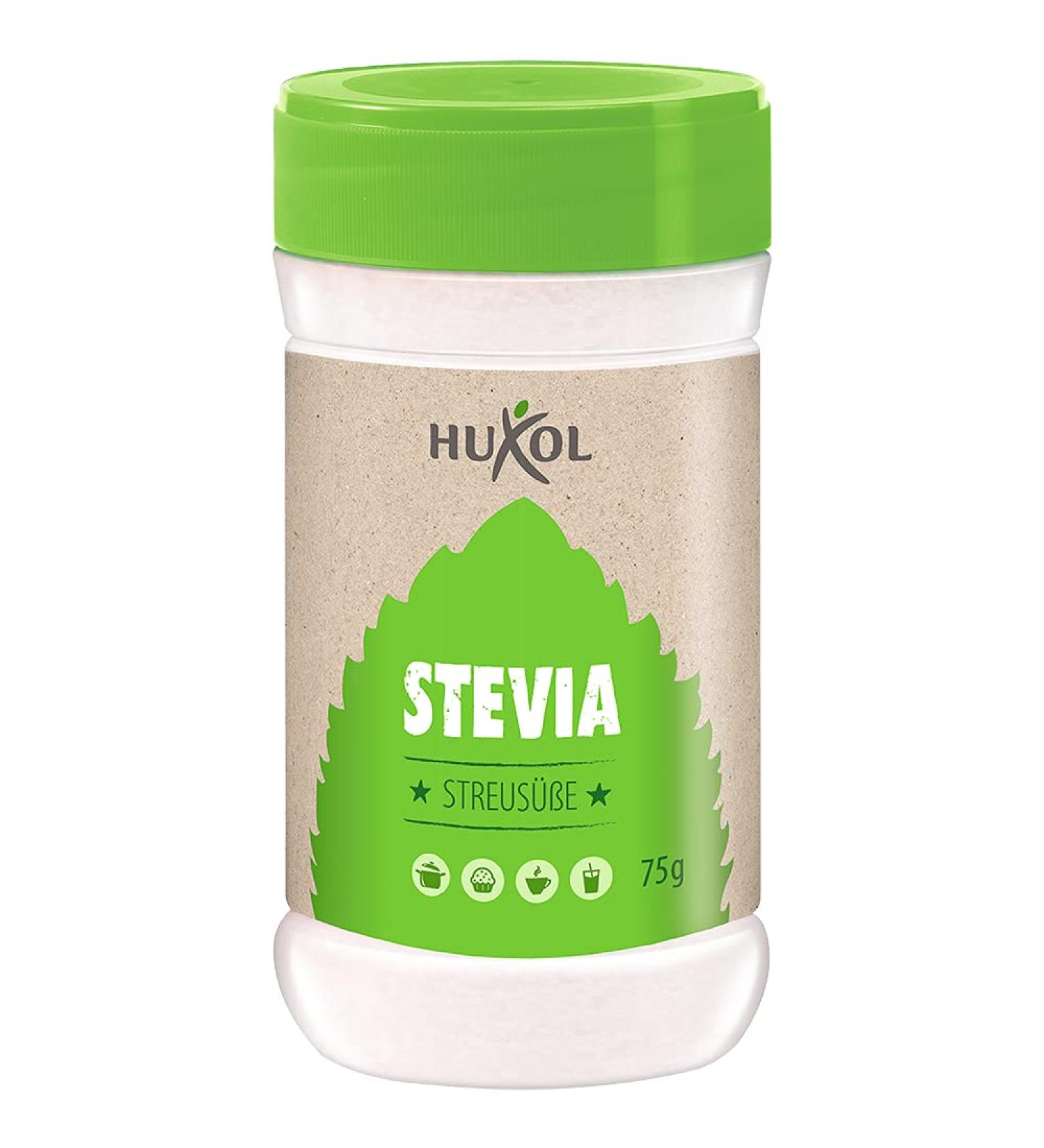Huxol Stevia Sugar Alternative Powder 75g | Vegan Gluten-Free Halal Calorie-Free Tooth-Friendly for Baking & Cooking - Buy Online on SooperMarket.com