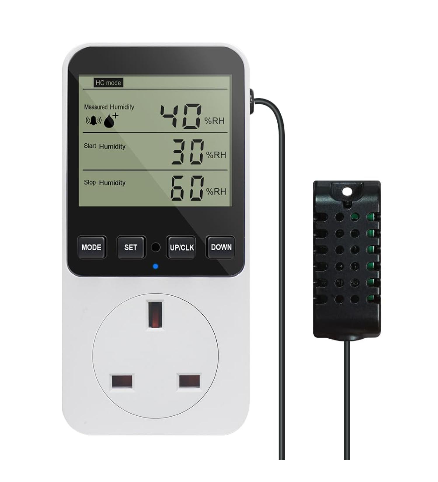 KETOTEK Digital Humidity Controller Plug 230V with Alarm for Humidifier/Dehumidifier - Ideal for Reptile Terrariums - Buy Online on SooperMarket.com