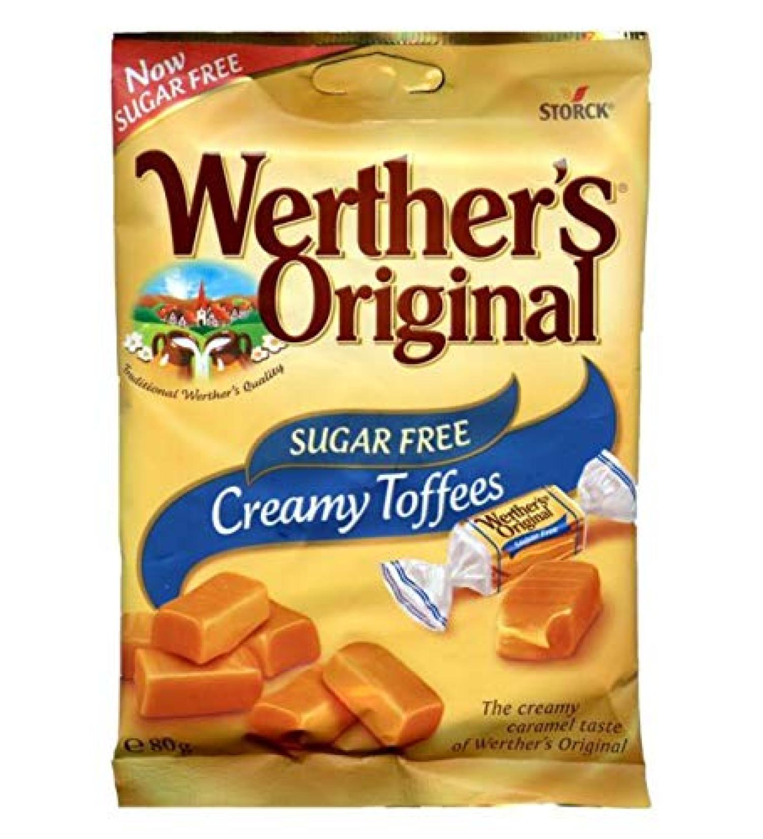 Sugar Free Werthers CreamyToffees 80g Bag x 3