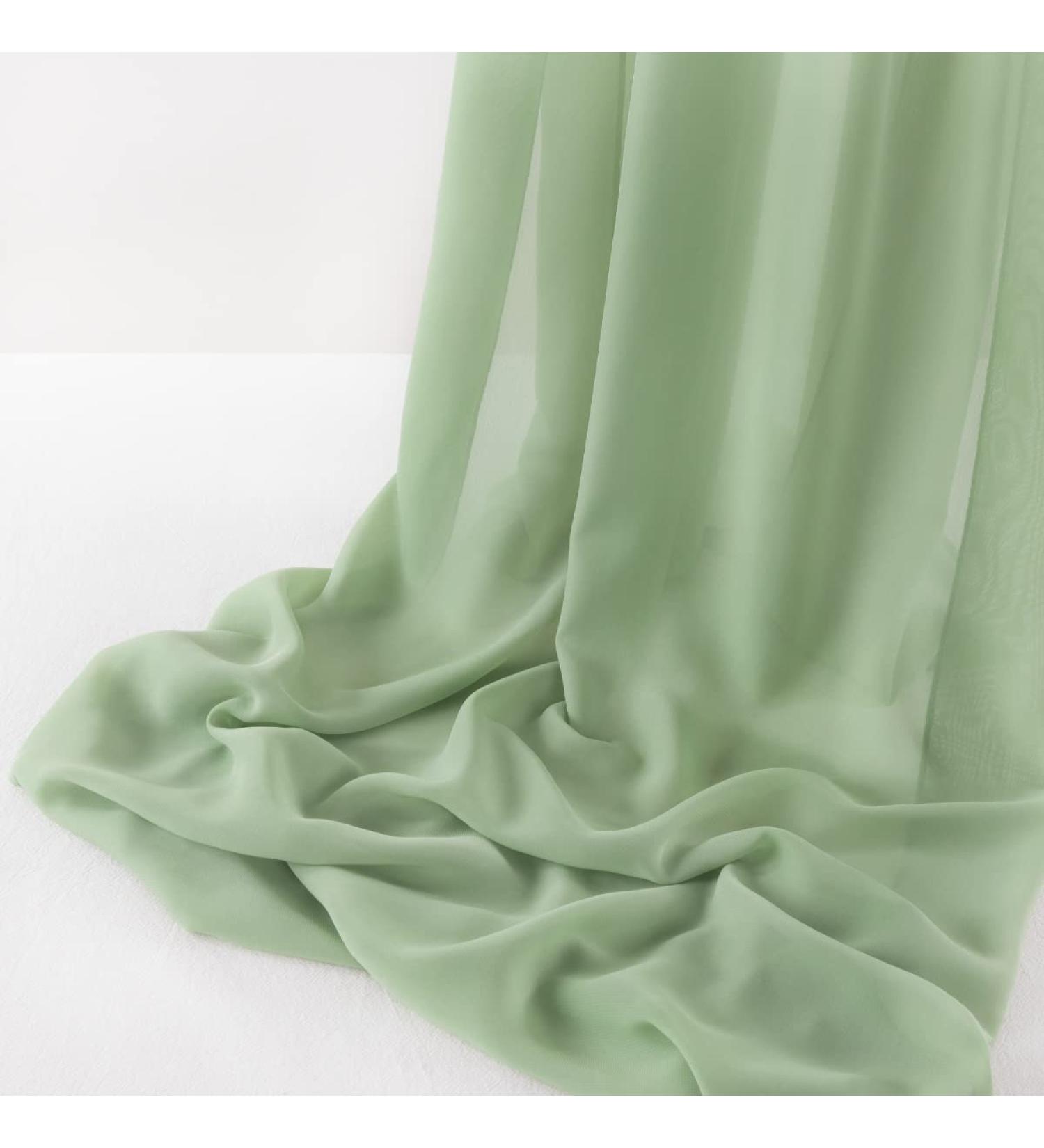 Dusty Sage Sheer Chiffon Fabric 5 Yards - 60 Wide Continuous Solid Color Draping Fabric for Wedding Party Backdrop - Buy Online on SooperMarket.com