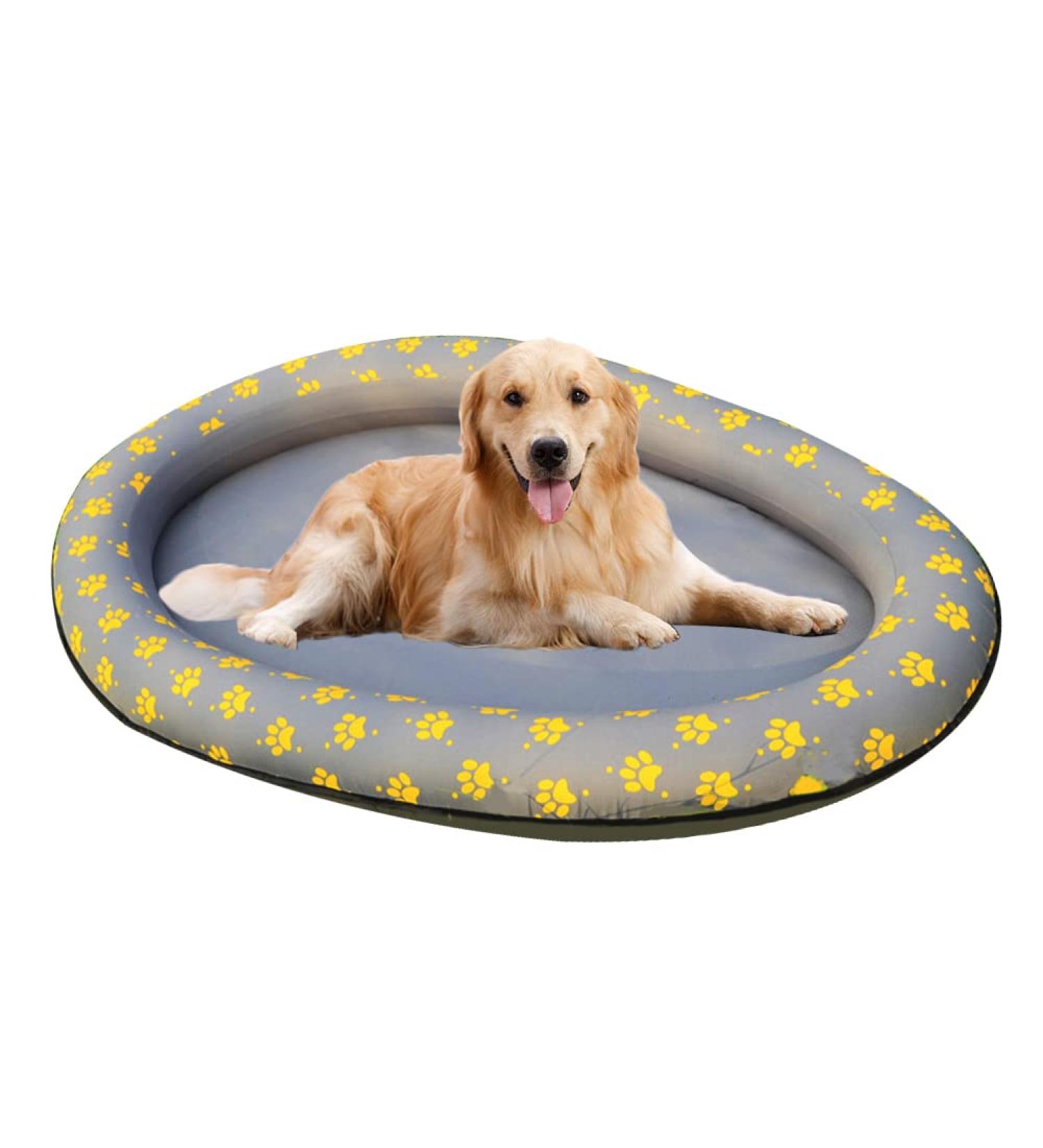Pet Float Raft Puppies Swimming Floating Raft Pet Dog Cat Pool Float Inflatable Bed Beach Toy for Dogs Ring Raft Float for Pet Gray - Buy Online on SooperMarket.com