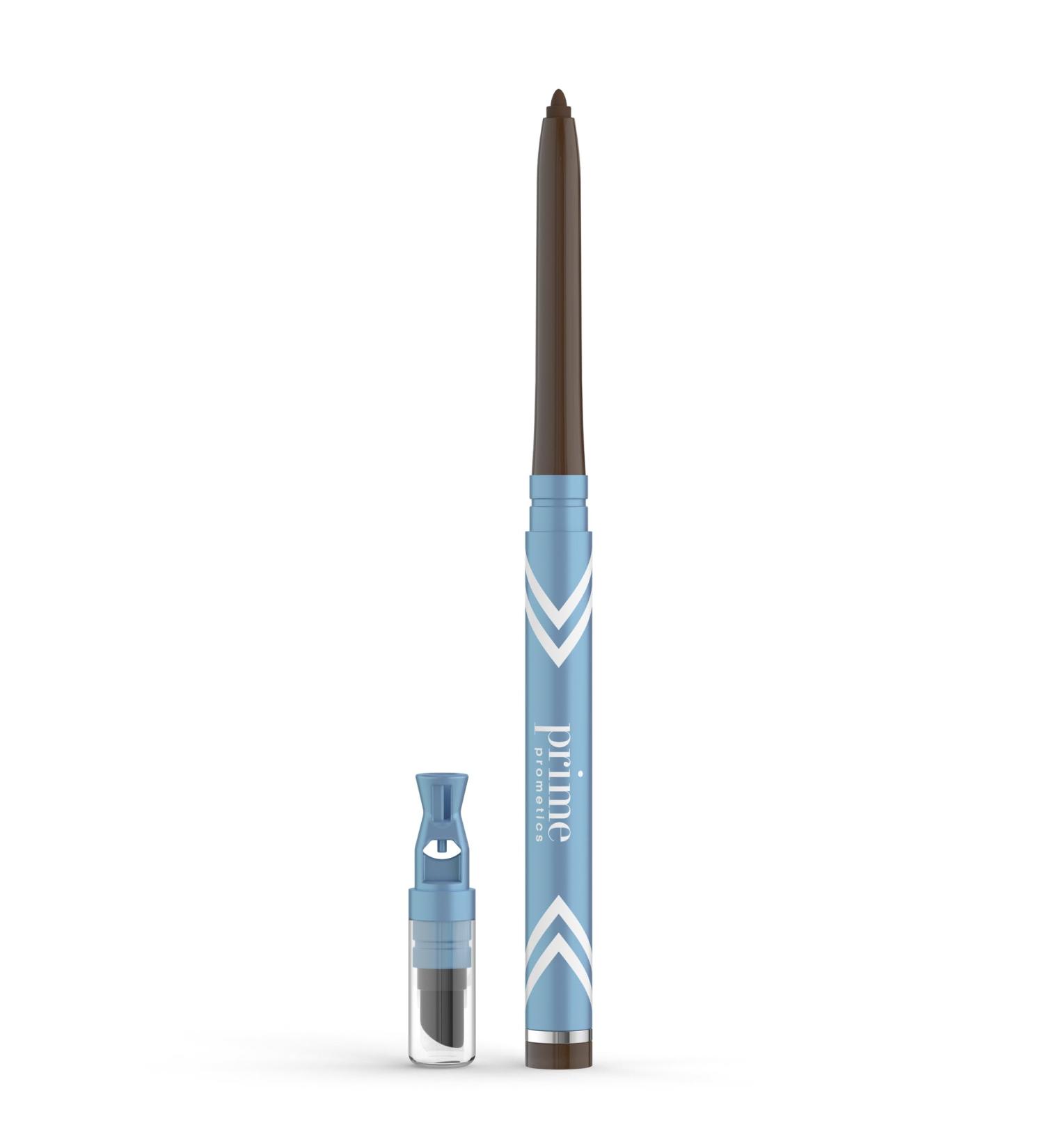 Prime Prometics PrimeEyes Glide Waterproof Gel Cream Eyeliner for Mature Women - Long-Stay, Mess-Proof, Wood (Brown) with Sharpener and Smudger - Buy Online on SooperMarket.com