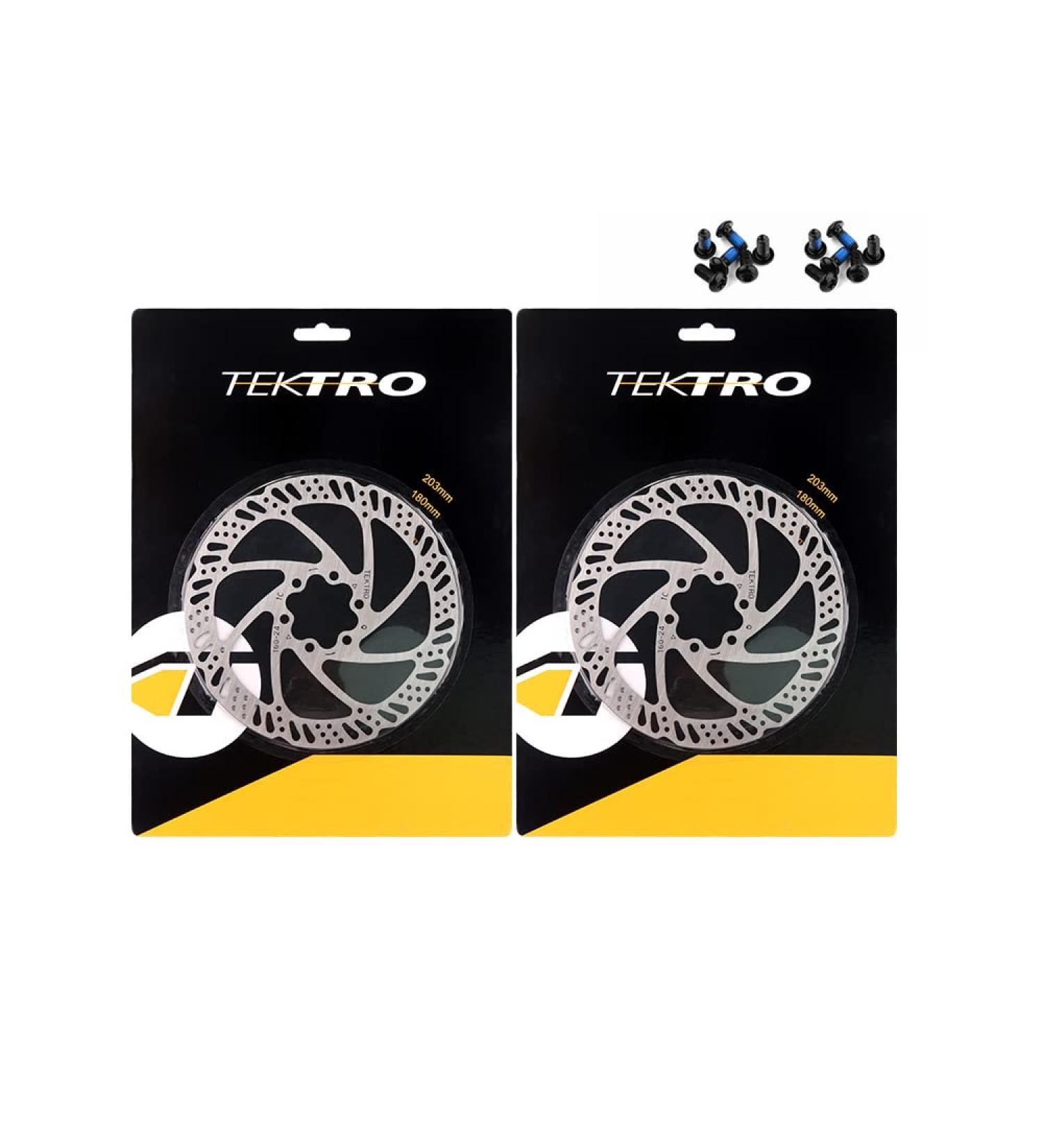 2 Pcs Tektro Disc Brake Rotors with Bolts - 160mm, 180mm, 203mm Options - Buy Online on SooperMarket.com
