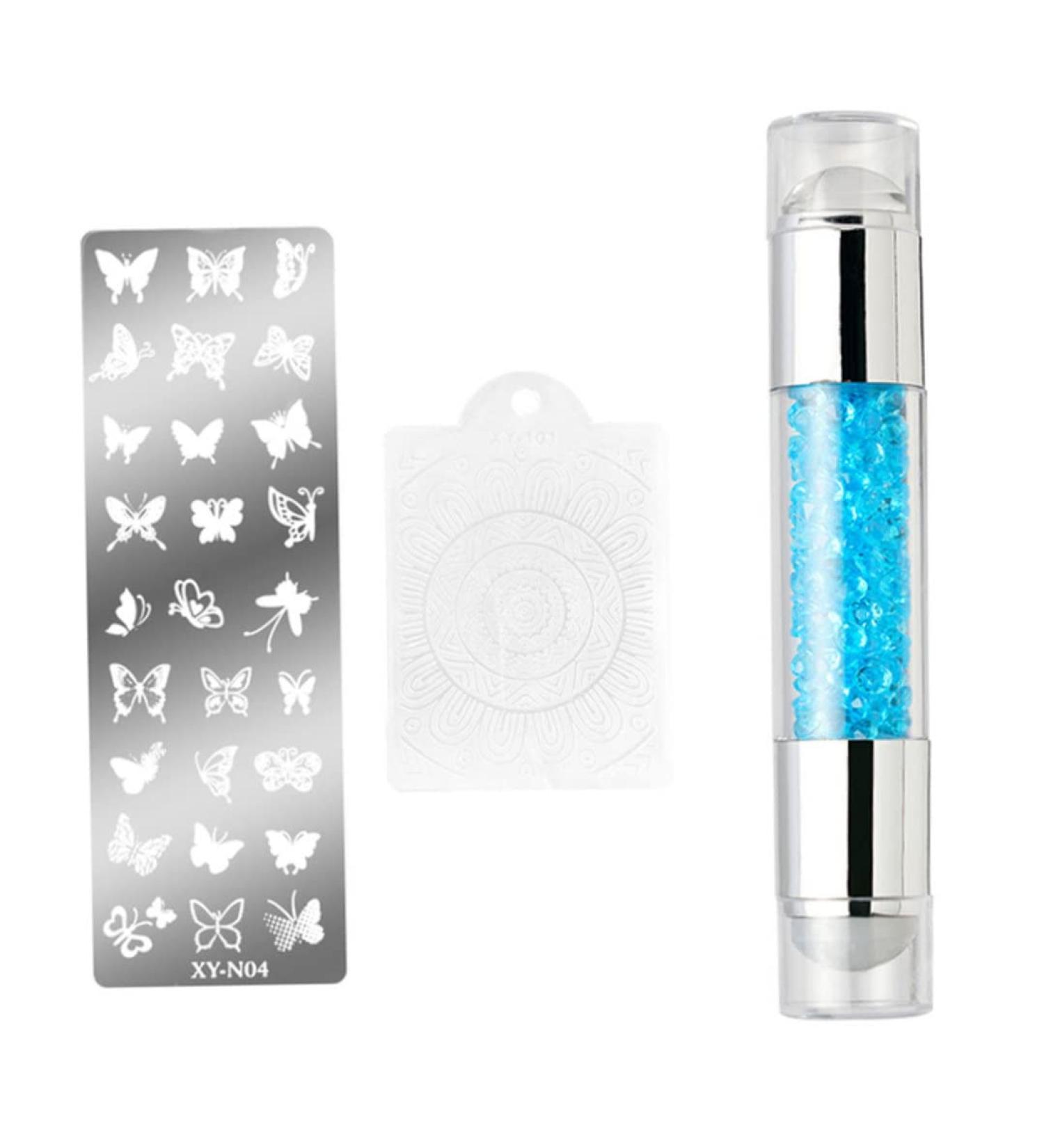 Nail Stamper Kit Nail Printing Tool Nail Polish Pattern Making Aids Nails Seal Mold Nail Stamp Plate Blue Nail Seal - Buy Online on SooperMarket.com