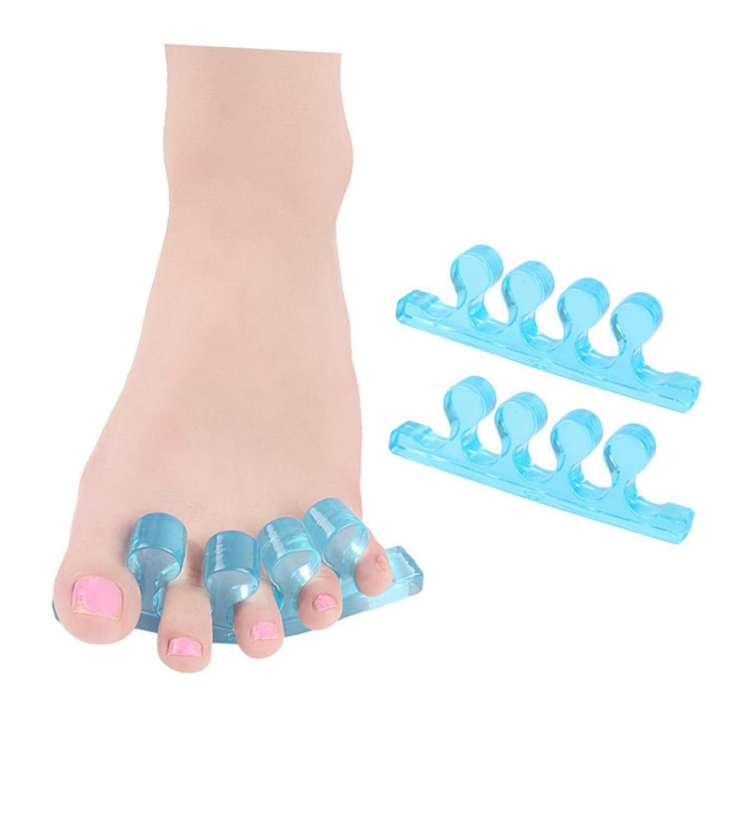 Silicone Gel Hammer Toe Cushions - Blue Shoe Separator & Valgus Adjuster - Orthotic Stretcher & Filler - Buy Online on SooperMarket.com