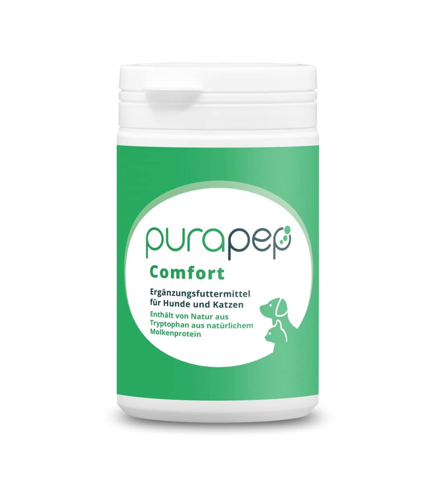 PURAPEP Comfort | Natural Sedative for Dogs & Cats | Tryptophan & B Vitamins | 100g Powder for Stress & Fear Relief - Buy Online on SooperMarket.com