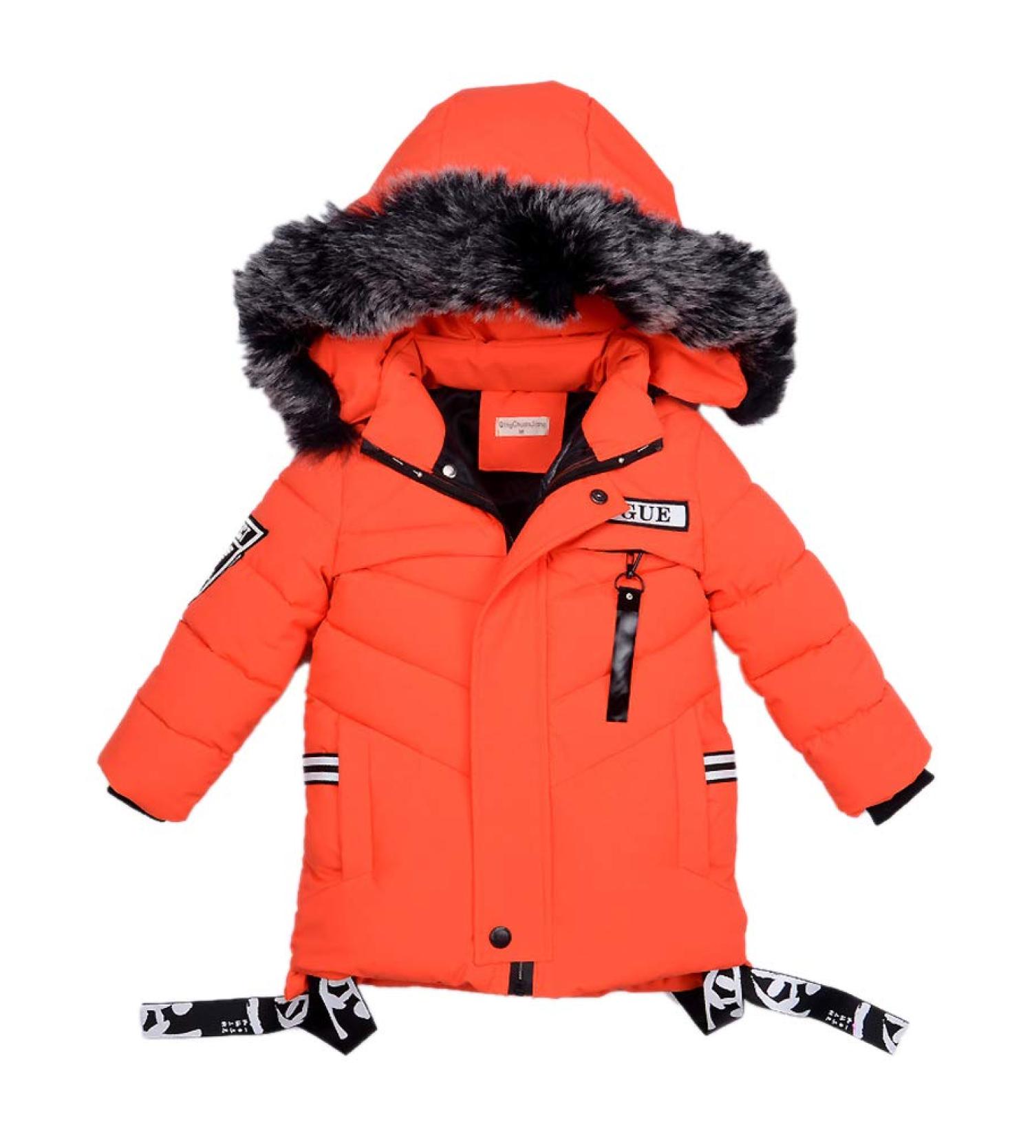 Odziezet Baby Boy Down Coat | Hooded Puffer Zipper Jacket | Orange | 1-2 Years - Buy Online on SooperMarket.com