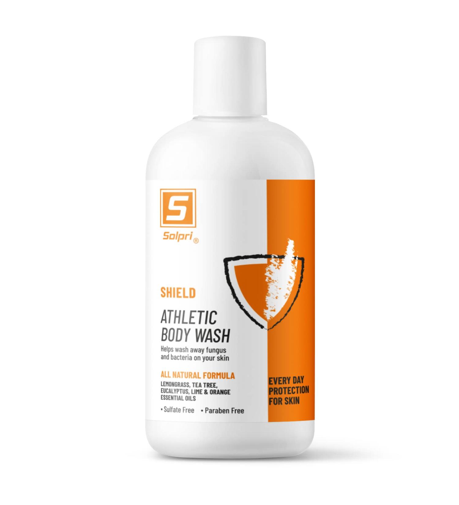 Solpri Shield Athlete's Body Wash with Lemongrass, Tea Tree, Eucalyptus Oils - 8 fl oz - Buy Online on SooperMarket.com