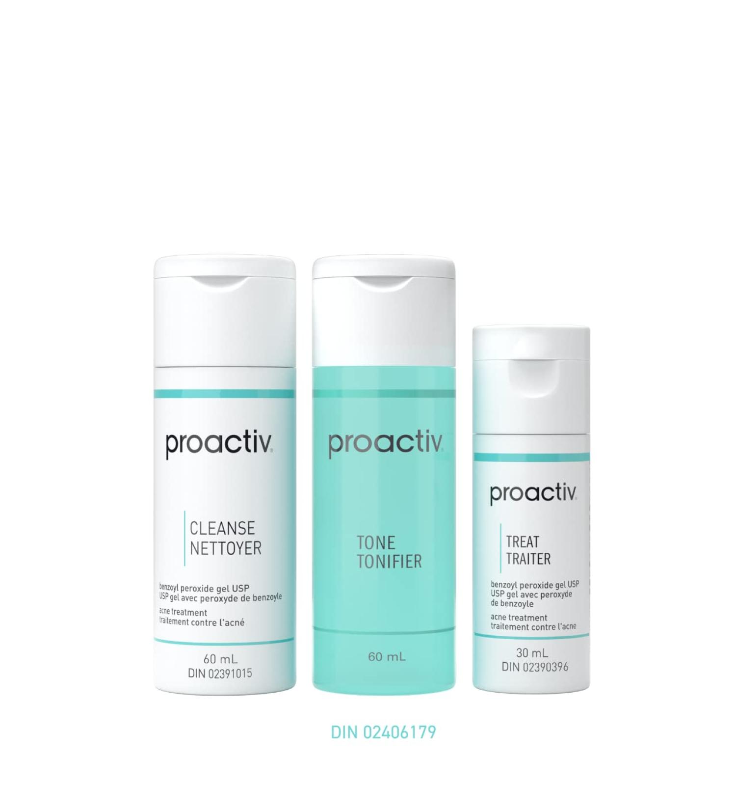 Proactiv 3 Step Acne Treatment - Benzoyl Peroxide Face Wash Repairing Acne Spot Treatment For Face And Body Exfoliating Toner - 30 Day Complete Acne Skin Care Kit - Buy Online on SooperMarket.com