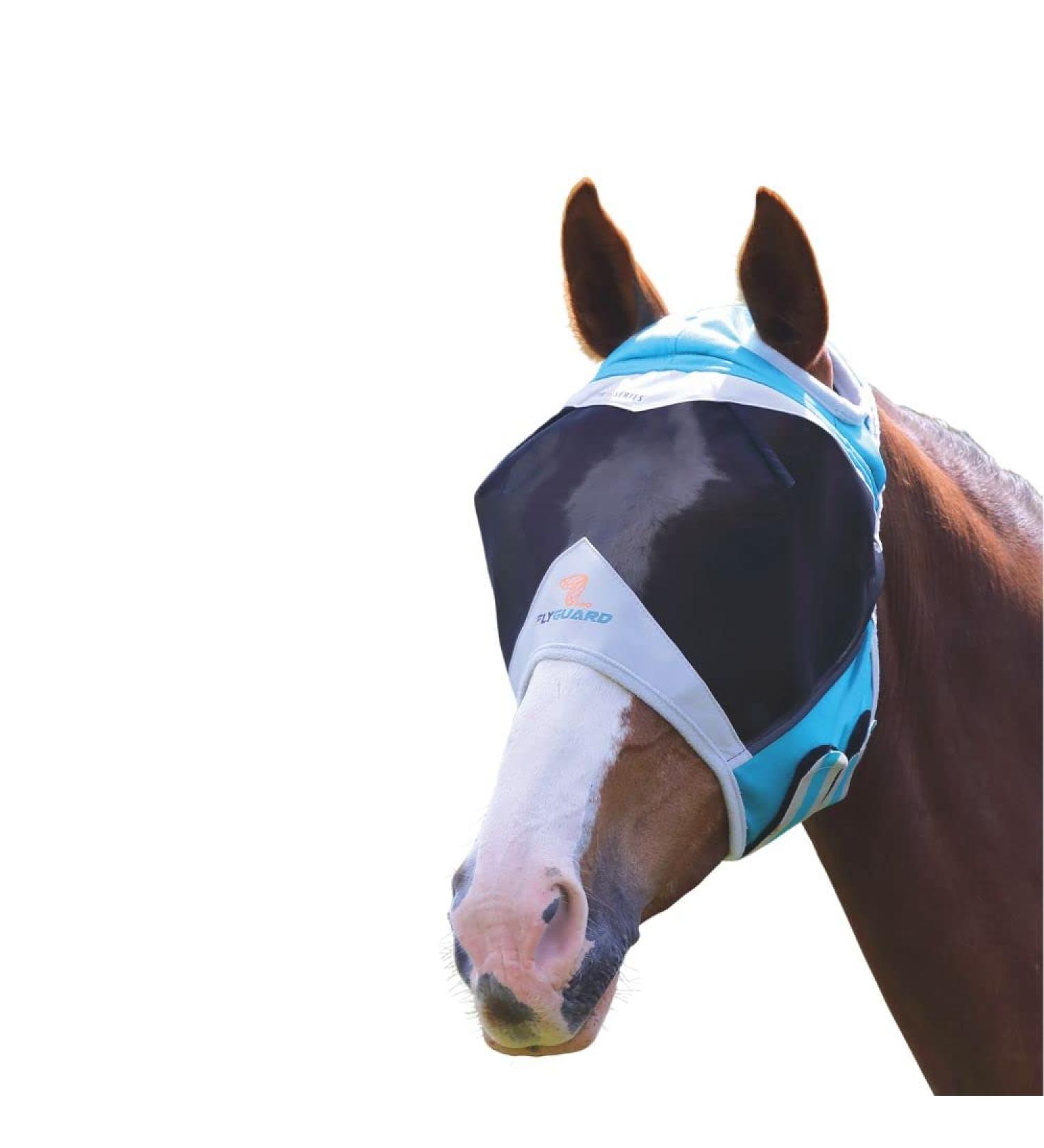 Shires Fine Mesh Fly Mask With Ear Hole - Teal Full