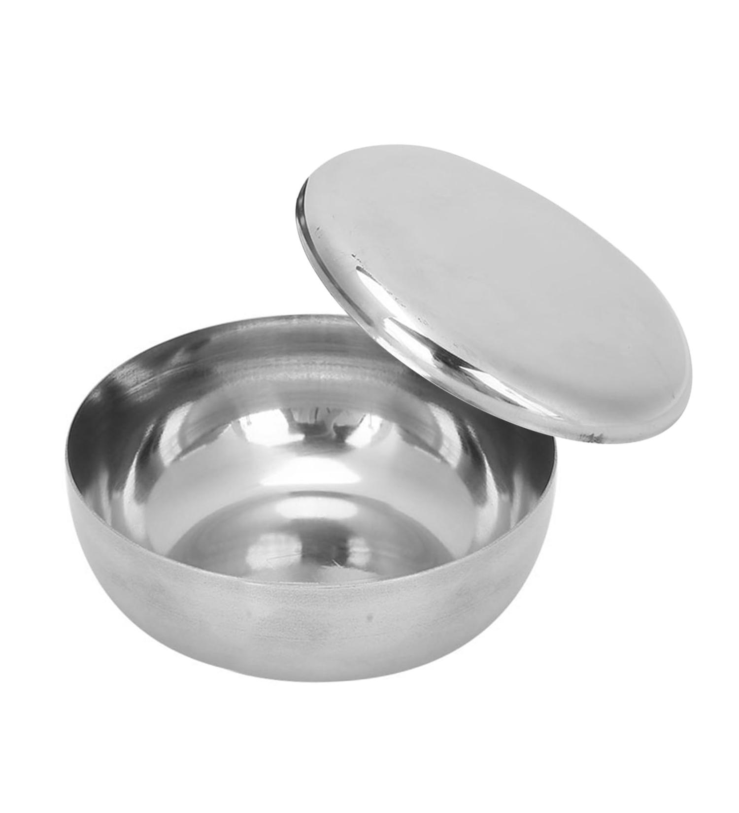 Ankroyu Razor-Soap Peel - Premium Men's Stainless Steel Shaving Bowl & Lid | Beard Care & Foam Cup | Ultimate Shaving Tool (Silver) - Buy Online on SooperMarket.com