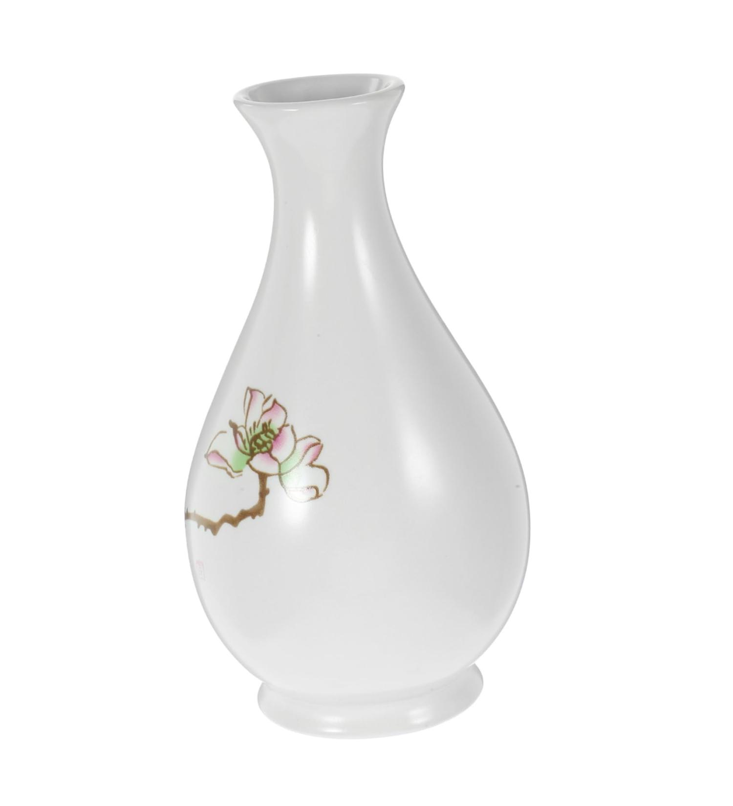 Ciieeo Desktop Decor Office Plants Hydroponics Holder Vase Table Container Decorative Desk Home Delicate White 7X13CM - Buy Online on SooperMarket.com