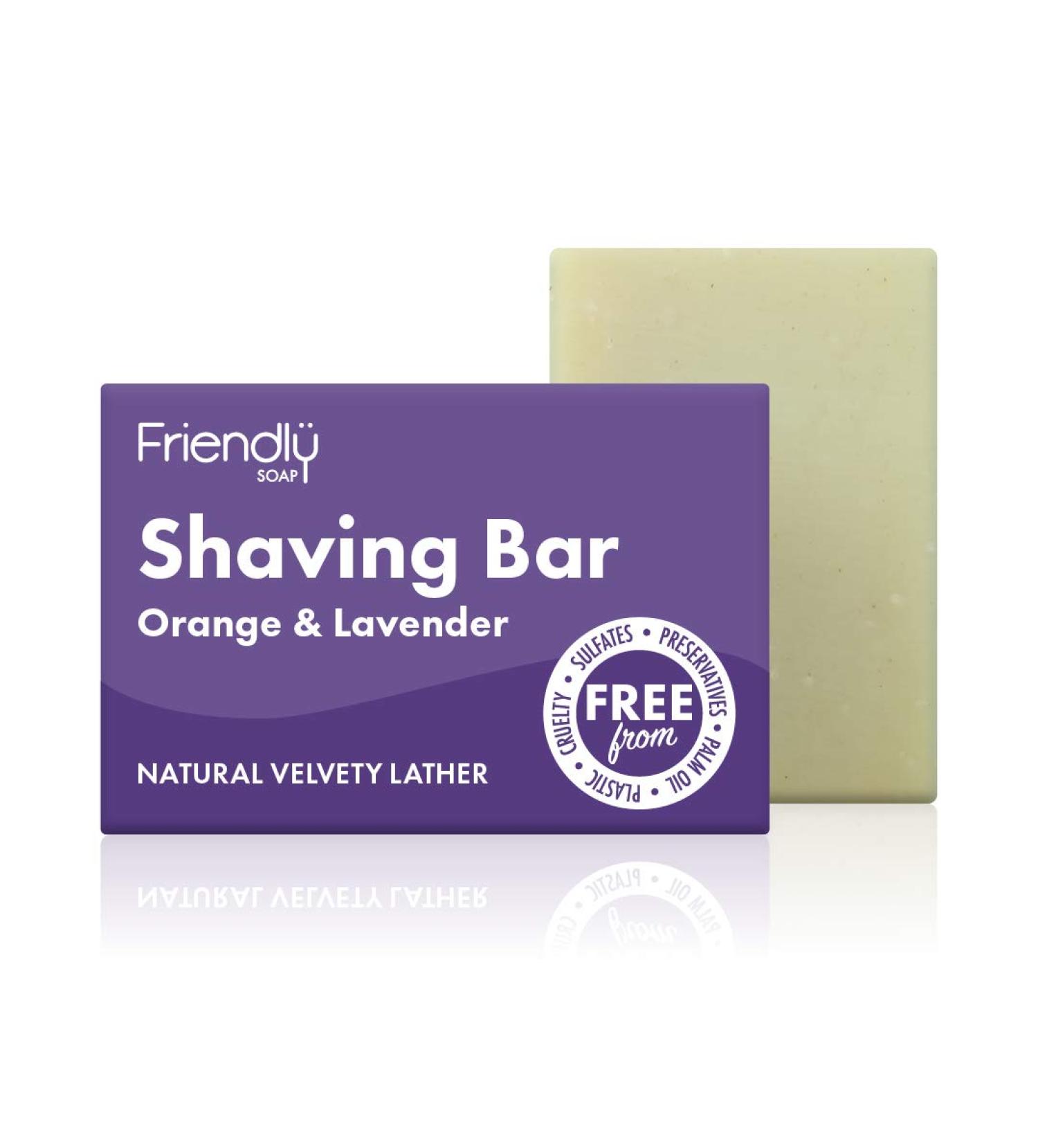 Organic Orange Lavender Shaving Bar - 95g | Luxurious Eco-Friendly Shaving Soap for Men & Women - Buy Online on SooperMarket.com