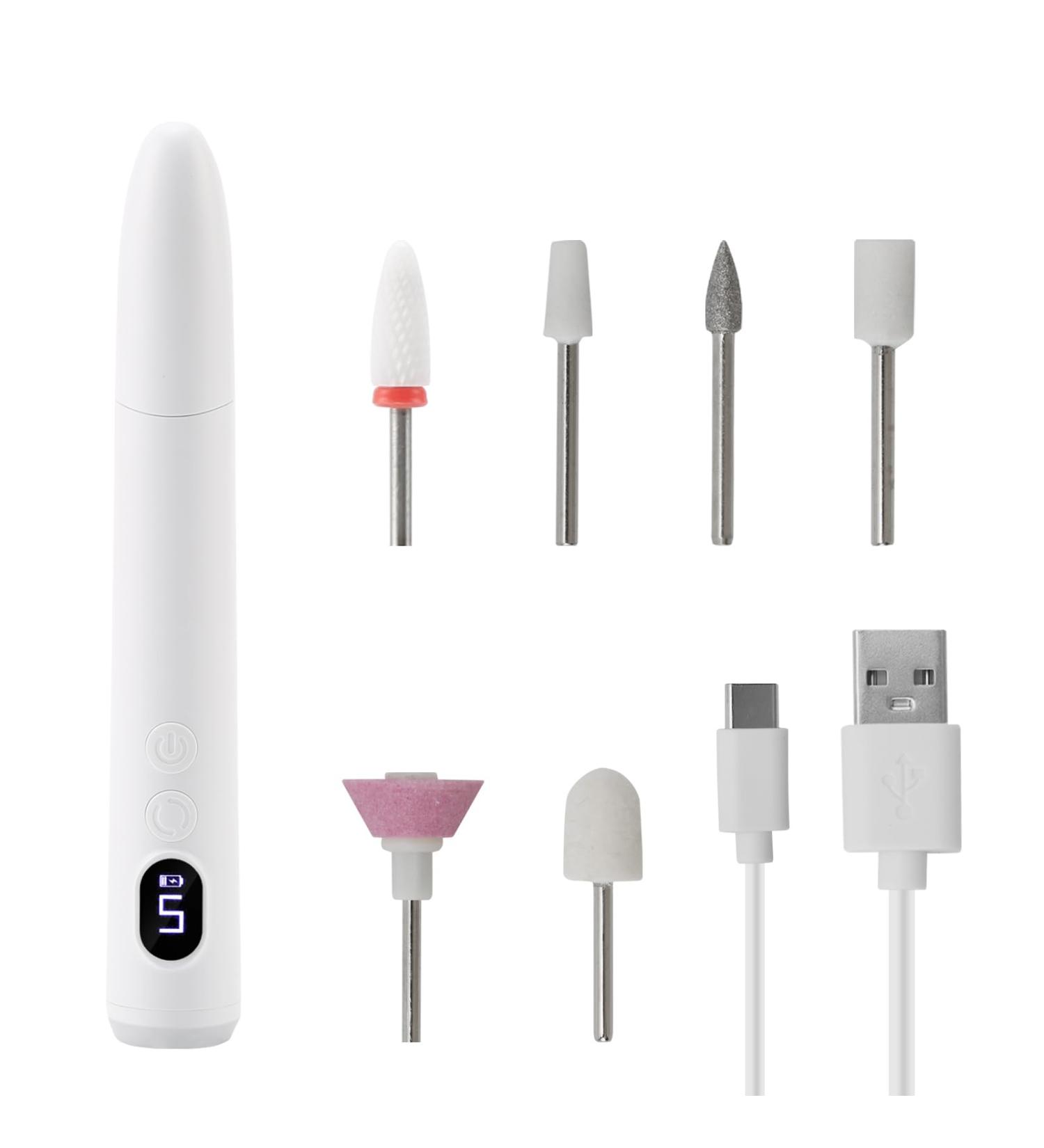Yolispa Electric Nail Drill Manicure Pedicure Professional Nail Drill Kit with 12 Drill Bits and 30 Sanding Bands Electric Nail Files for Acrylic and Gel Nails for Home Nail Salon Beginner - Buy Online on SooperMarket.com