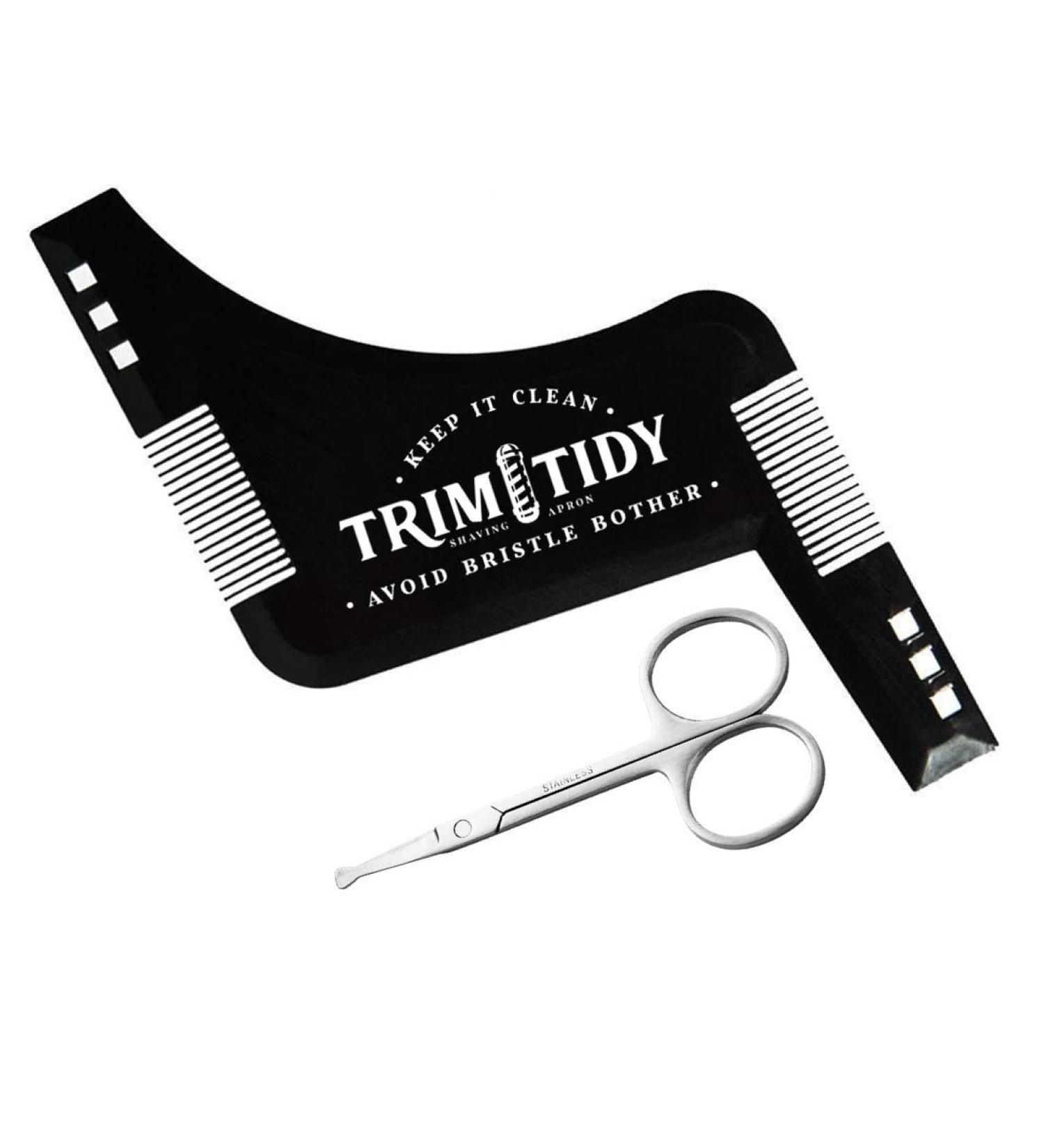 Harlington Group Beard Shaping Tool + Nose Hair Scissors Combo - Men's Facial Hair Styling Kit for Perfect Curve Cut Edging, Neckline, and Goatee Beard - Buy Online on SooperMarket.com