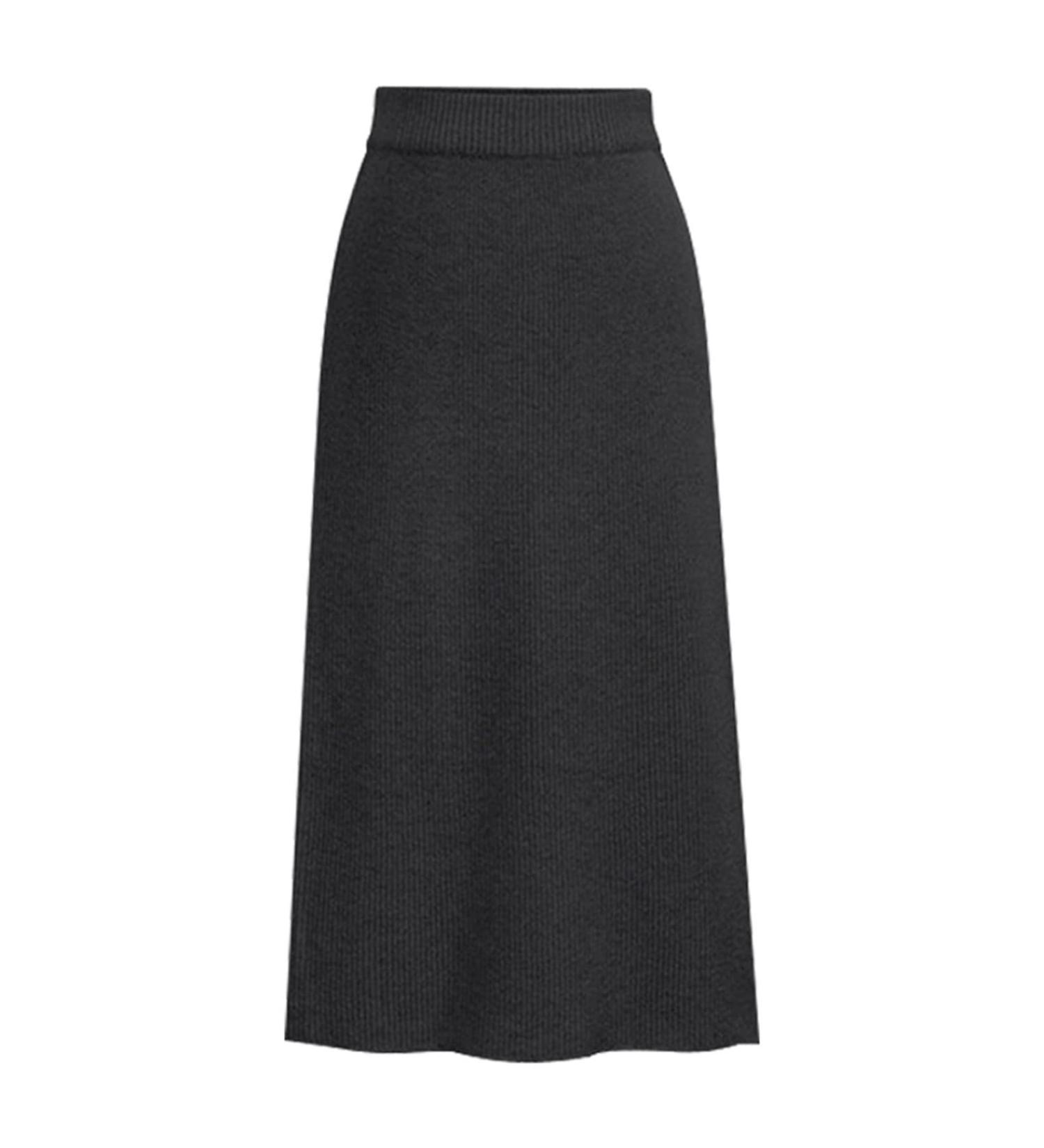Sanahy Women's Basic Ribbed Knit Midi Skirt - Black | Stretchy High Waist Pencil Skirt - Buy Online on SooperMarket.com