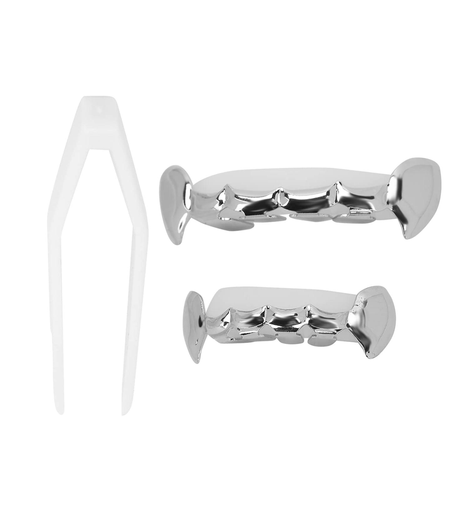 Shop Hip-Hop Teeth Set | Reusable Silver Costume Accessories for Men & Women - Perfect for Halloween & Parties! - Buy Online on SooperMarket.com
