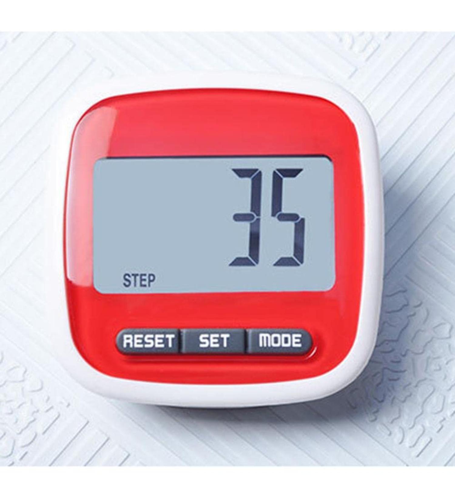 Simple 3D Pedometer with LCD Display - Clip-on Walking & Running Counter in Red | International Shipping Available - Buy Online on SooperMarket.com