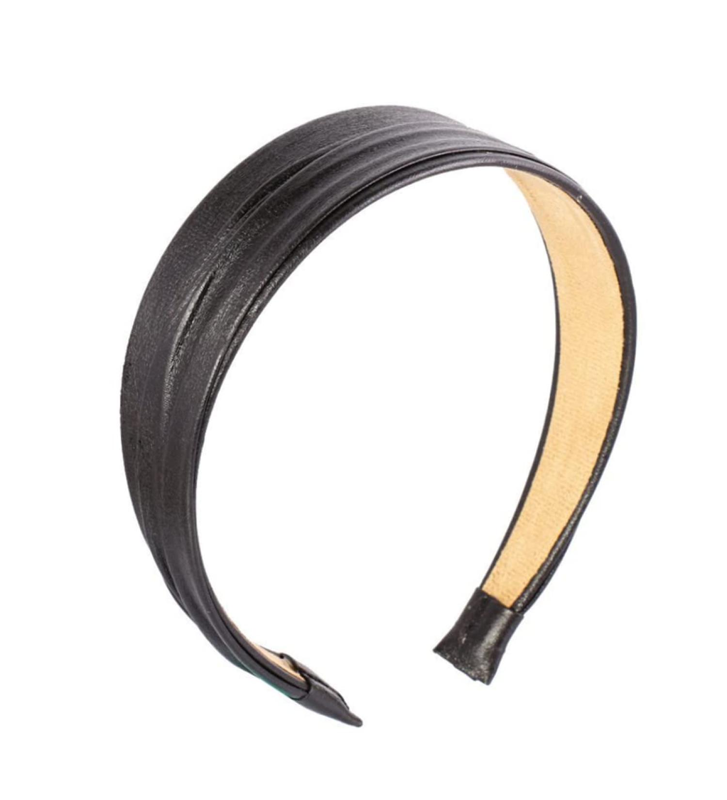 Hair Hoop Vintage Faux Leather Headband Wide Padded Hair Band Fashion Comfortable Headbands Accessories for Women Girls (Black) - Buy Online on SooperMarket.com