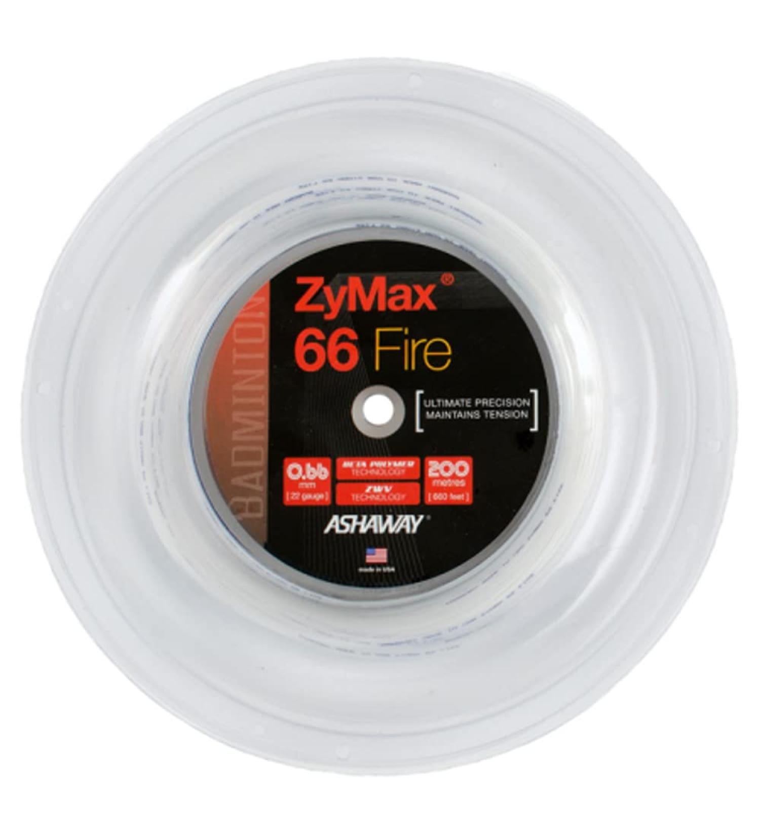 ASHAWAY ZyMax 66 Fire Power badminton 200 m spool (white)