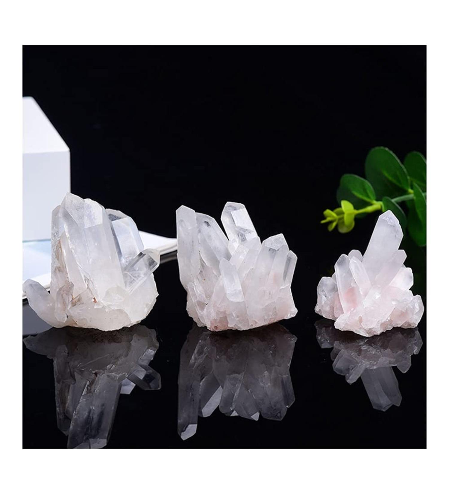 for 50-350g Natural White Crystal Cluster Quartz Crystal Health Reiki Stone Raw Point Specimen Home Decor Raw Crystals Gift Home Decorative Stones (Color : Crystal Cluster Size : 300-350g) - Buy Online on SooperMarket.com