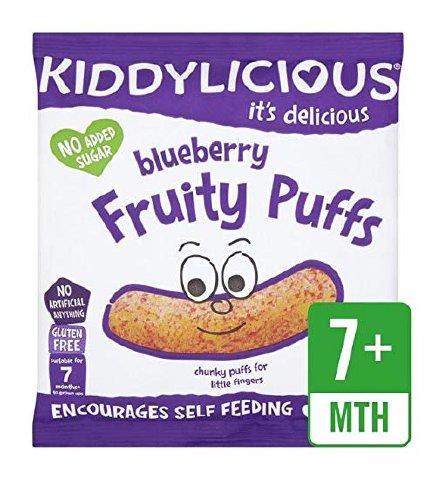 Kiddylicious Blueberry Fruity Puffs 10g - Pack of 2
