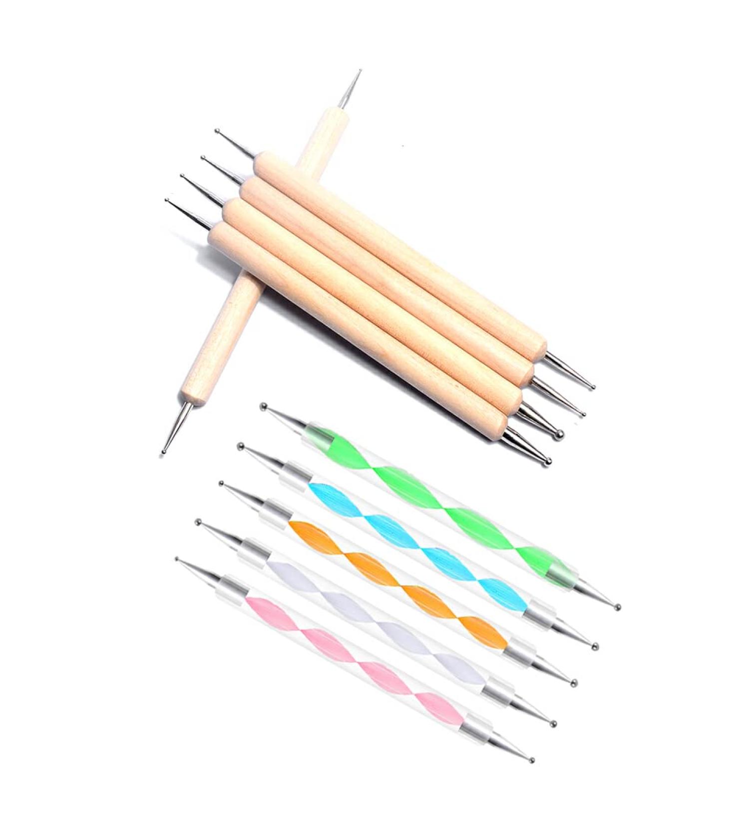Dajidafu 1 Set Dotting Tools Two Ways Drawing Painting Carving Set DIY Design Manicure Tools Freehand Embossing Point Drill Pen - Buy Online on SooperMarket.com