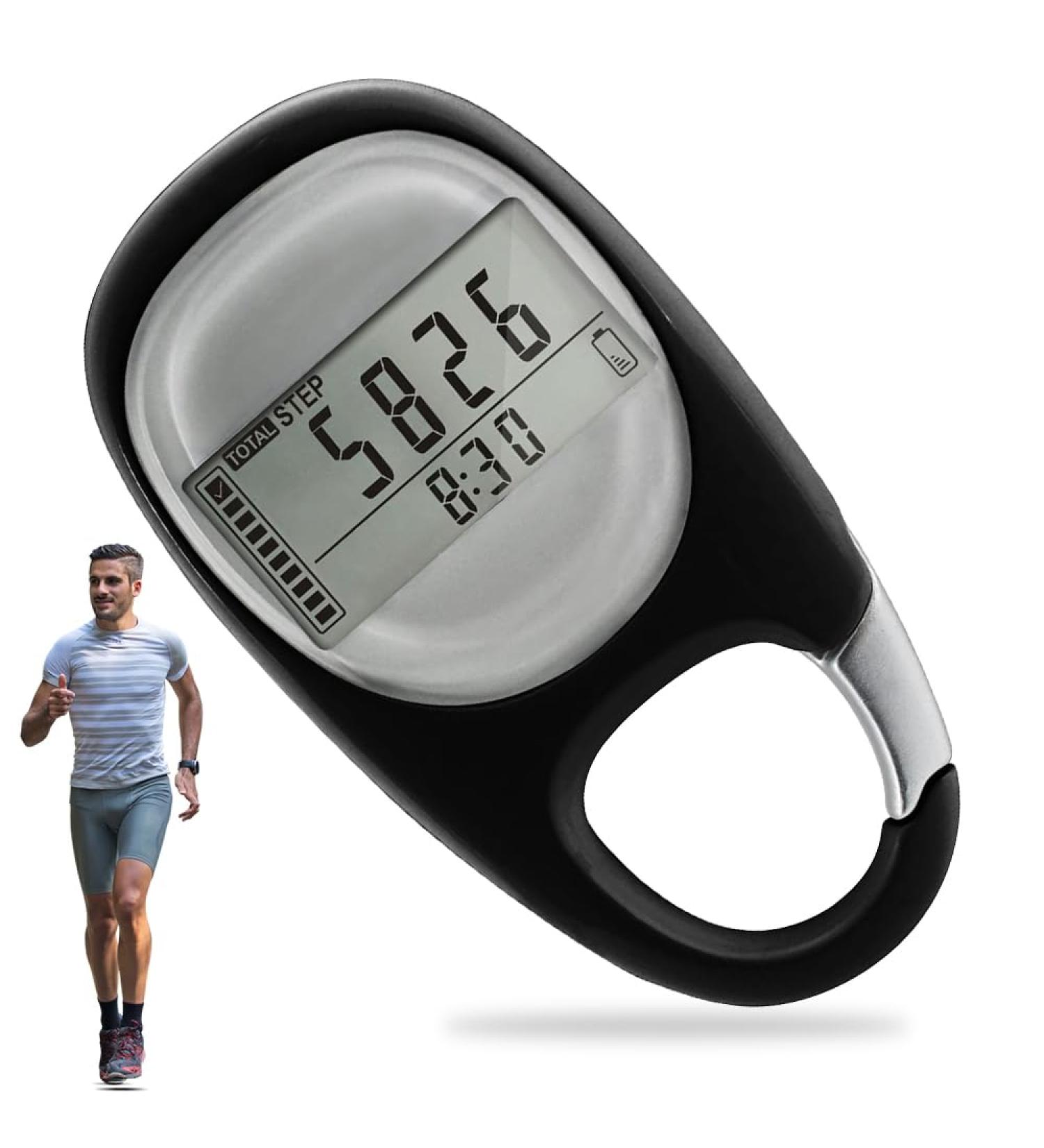 Hojalis 3D Pedometer - Portable Digital Step Counter with Clip | Simple & App-Free Walking Tracker for Jogging - Buy Online on SooperMarket.com