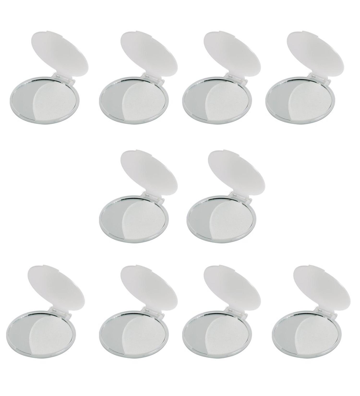 eBuyGB Compact Vanity Handbag Mirrors Folding Cosmetic Mirror Toiletry Bag Transparent 10 Count (Pack of 1) 10 Count (Pack of 1) Transparent