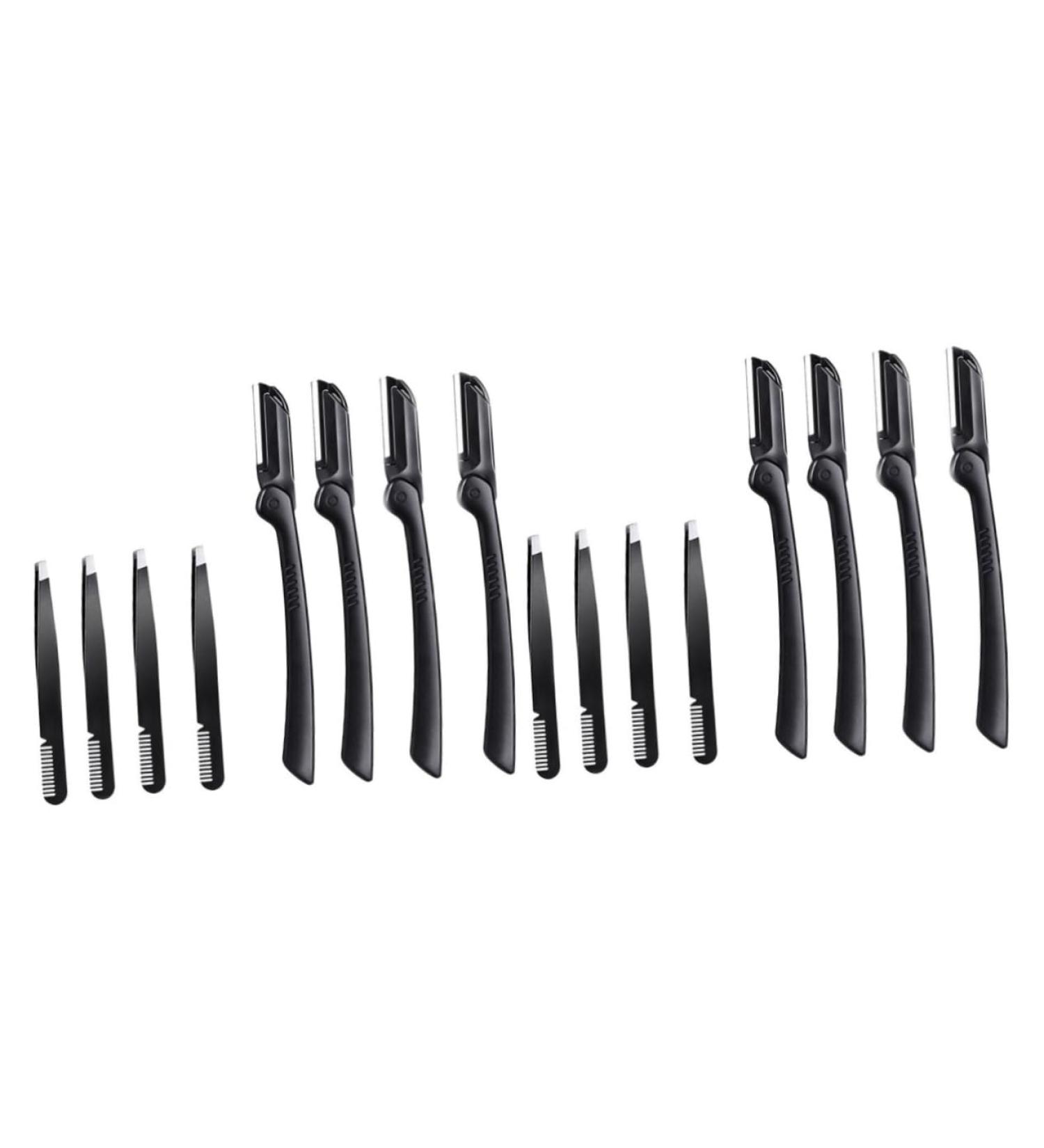 Buy Hemoton 8 Sets Eyebrow Razor Shaver Tweezers & Trimmer - International Shipping Available - Buy Online on SooperMarket.com