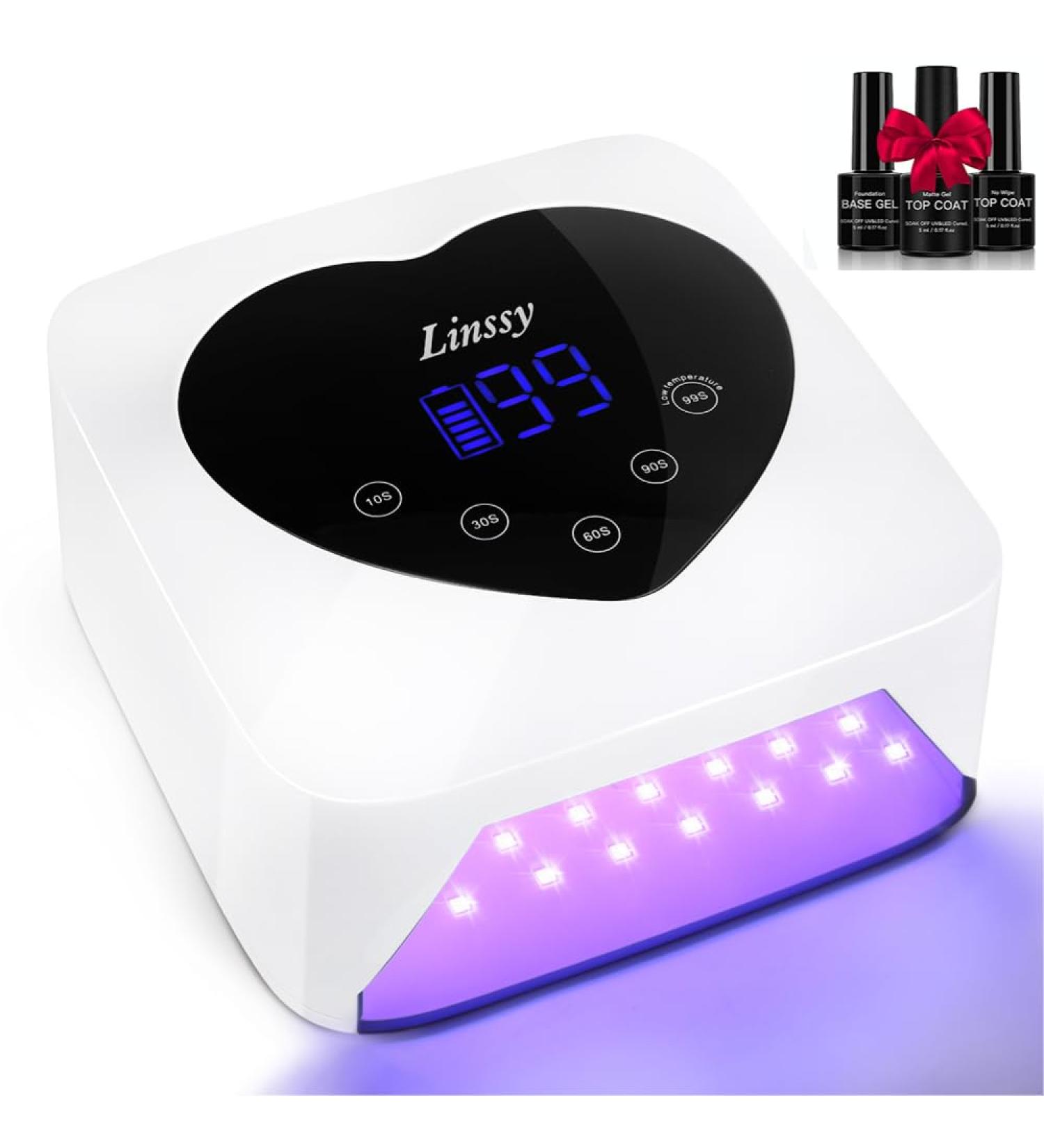 Rechargeable 72W Cordless UV LED Nail Lamp - Professional Nail Dryer with 5 Timer Settings & Heart-Shaped LCD Display - Buy Online on SooperMarket.com