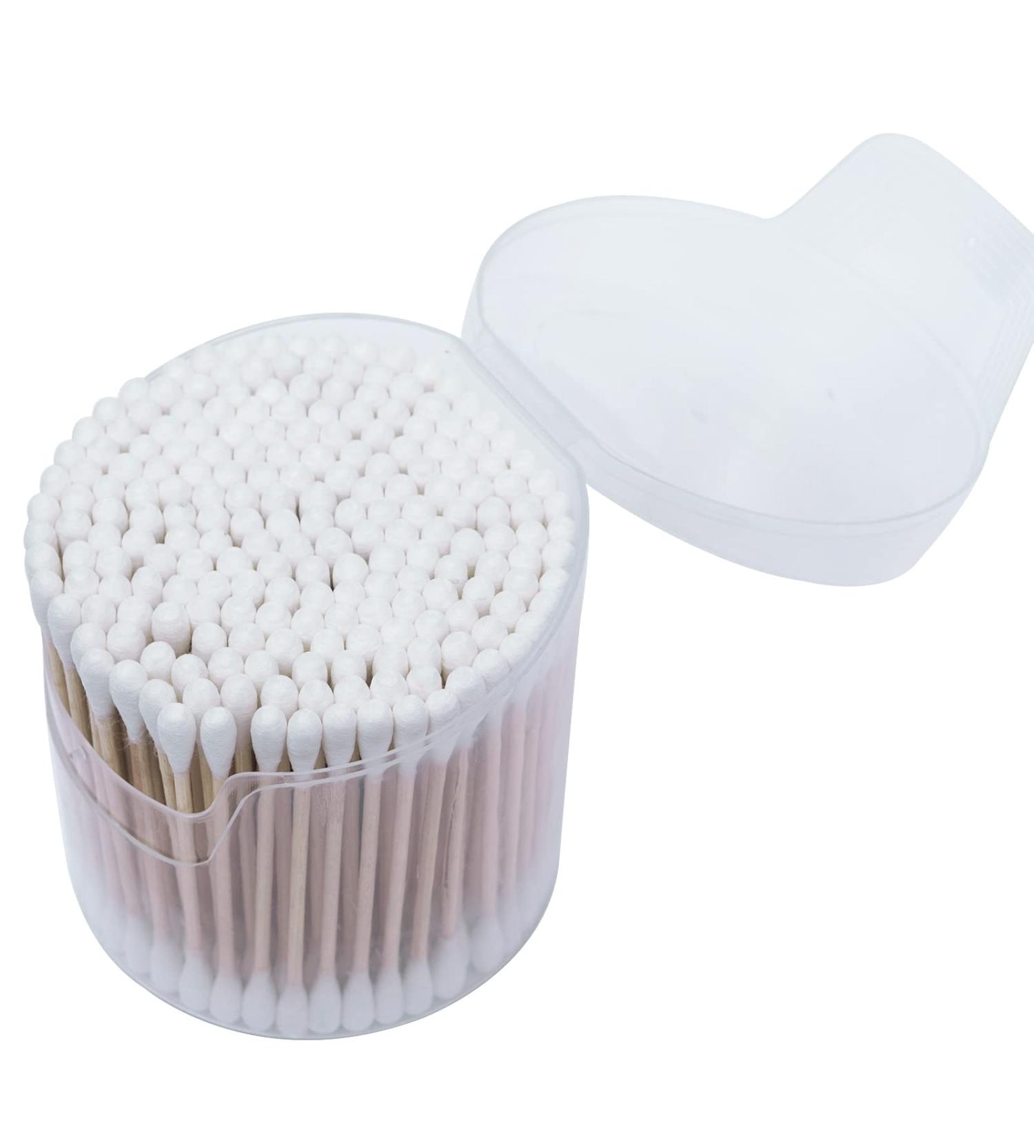 Organic Bamboo Cotton Swabs 200-Pack - Biodegradable Double Round Tipped Q-Tips for Ears & Makeup - Natural & Eco-Friendly - Buy Online on SooperMarket.com