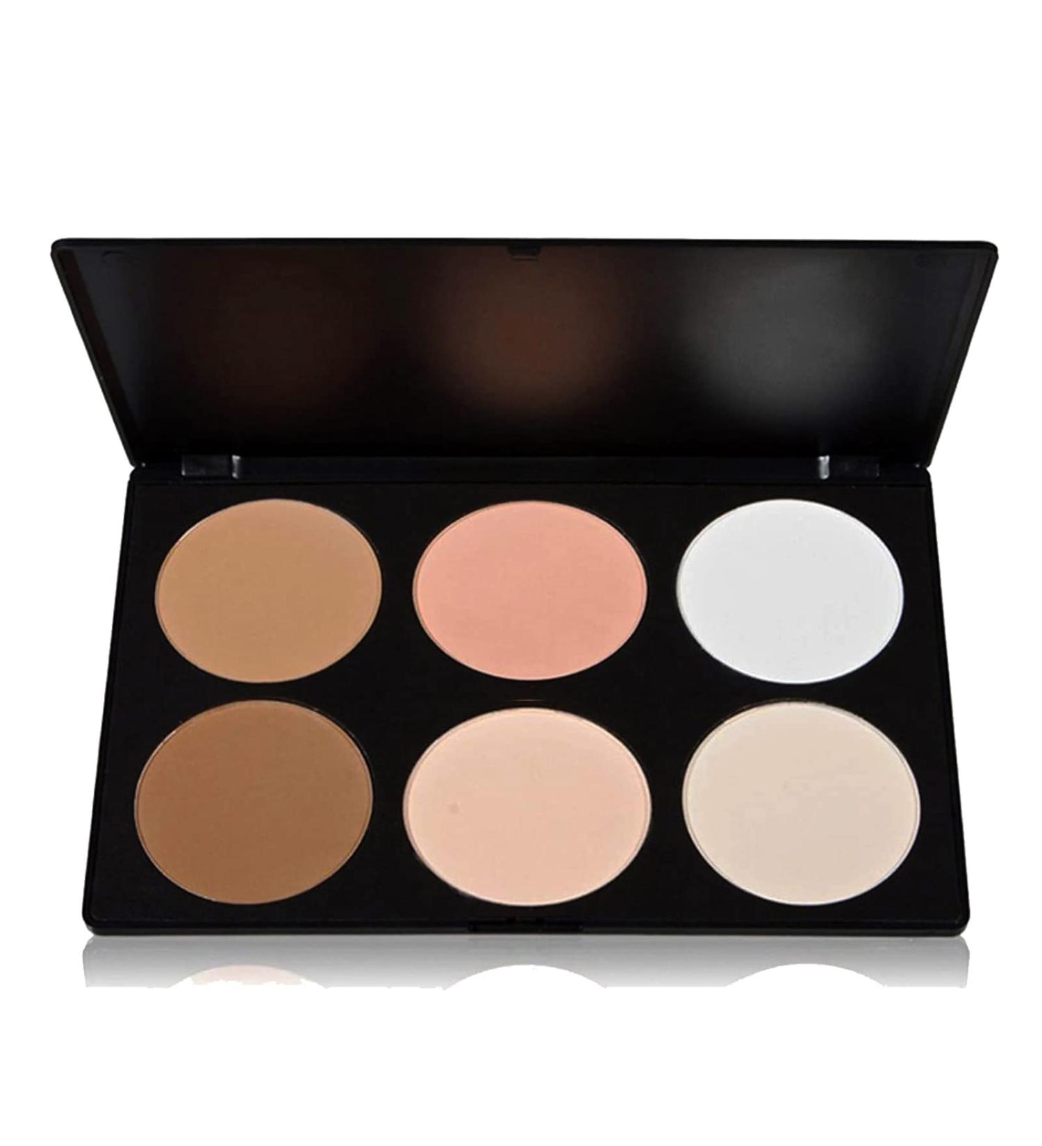 Vodisa Contour Face Powder Kit - Professional Base Foundation Corrector Palette for Highlighting, Contouring, and Bronzing - Brown - Buy Online on SooperMarket.com