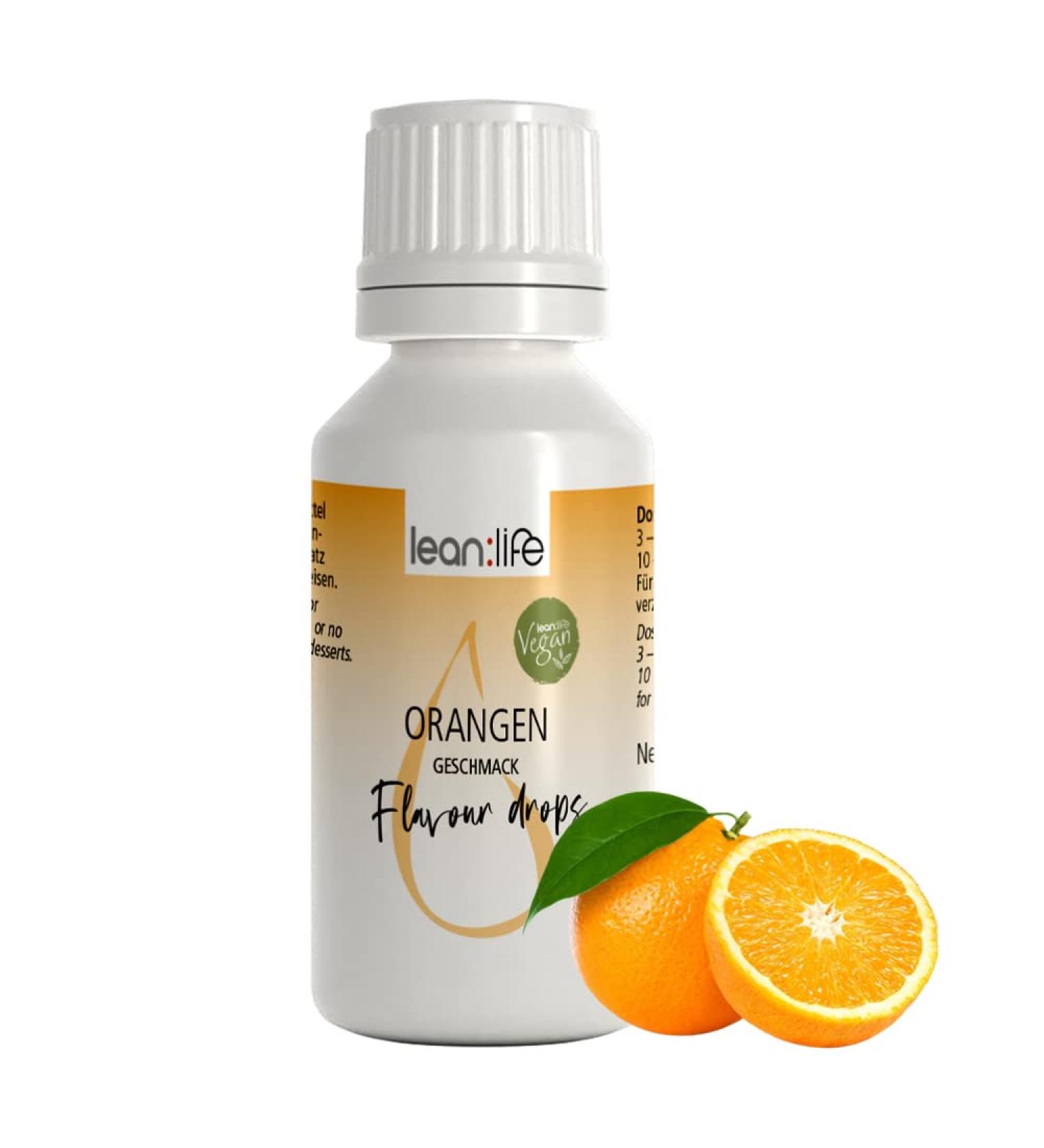 Buy Lean:Life Orange Flavour Drops 30ml - Sugar-Free Aroma Drops for Low-Calorie Food | International Shipping Available - Buy Online on SooperMarket.com