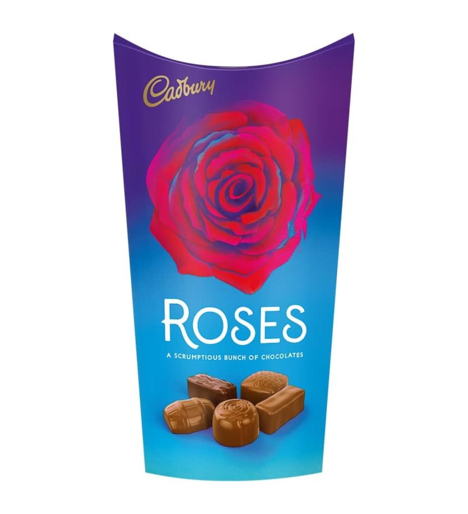 Roses Chocolates 290g - Chocolate Gift Carton - Suitable For Vegetarians - May Contain Nuts And Soya - Delicious Special For Easter Tasty And Twisty Treat Gift Hamper - Christmas Birthday