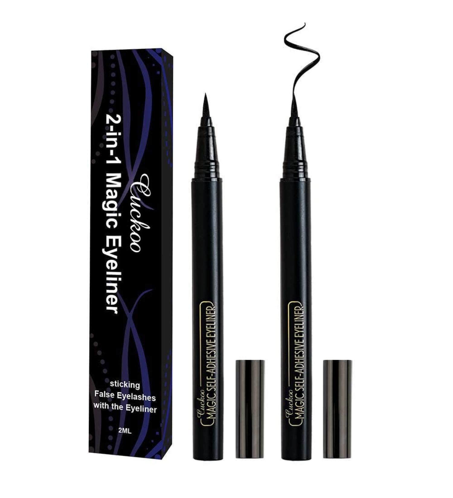 Cuckoo Magic Self Adhesive Eyeliner 2 Pcs - Waterproof Black Liquid Magnetic Eye Liner Pen - Buy Online on SooperMarket.com