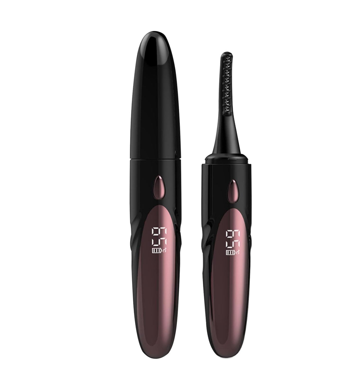 Dranng Heated Eyelash Curlers Electric Lash Curler with Comb | Double-Sided Anti-Scald Portable Lash Curler 4 Adjustable Temperature Levels Eye Makeup Tools for Natural 24hr Curl Black - Buy Online on SooperMarket.com