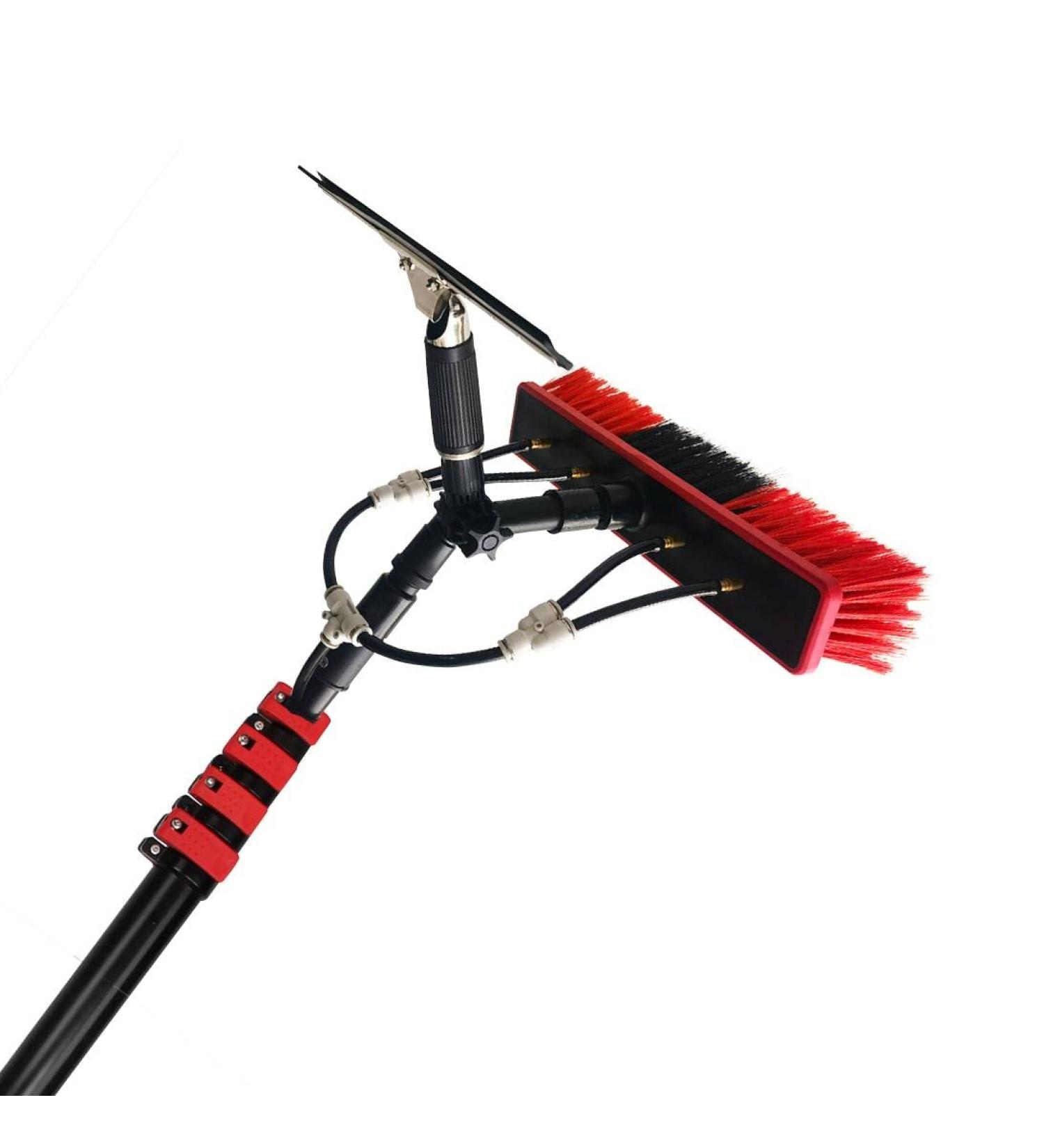 Outdoor Window Cleaning Poles Water Fed Pole Kit Water Fed Brush W/Squeegee Water Fed Cleaning System 3-In-1 Aluminum Outdoor Window 35cm Brush Head 10M/33FT - Buy Online on SooperMarket.com