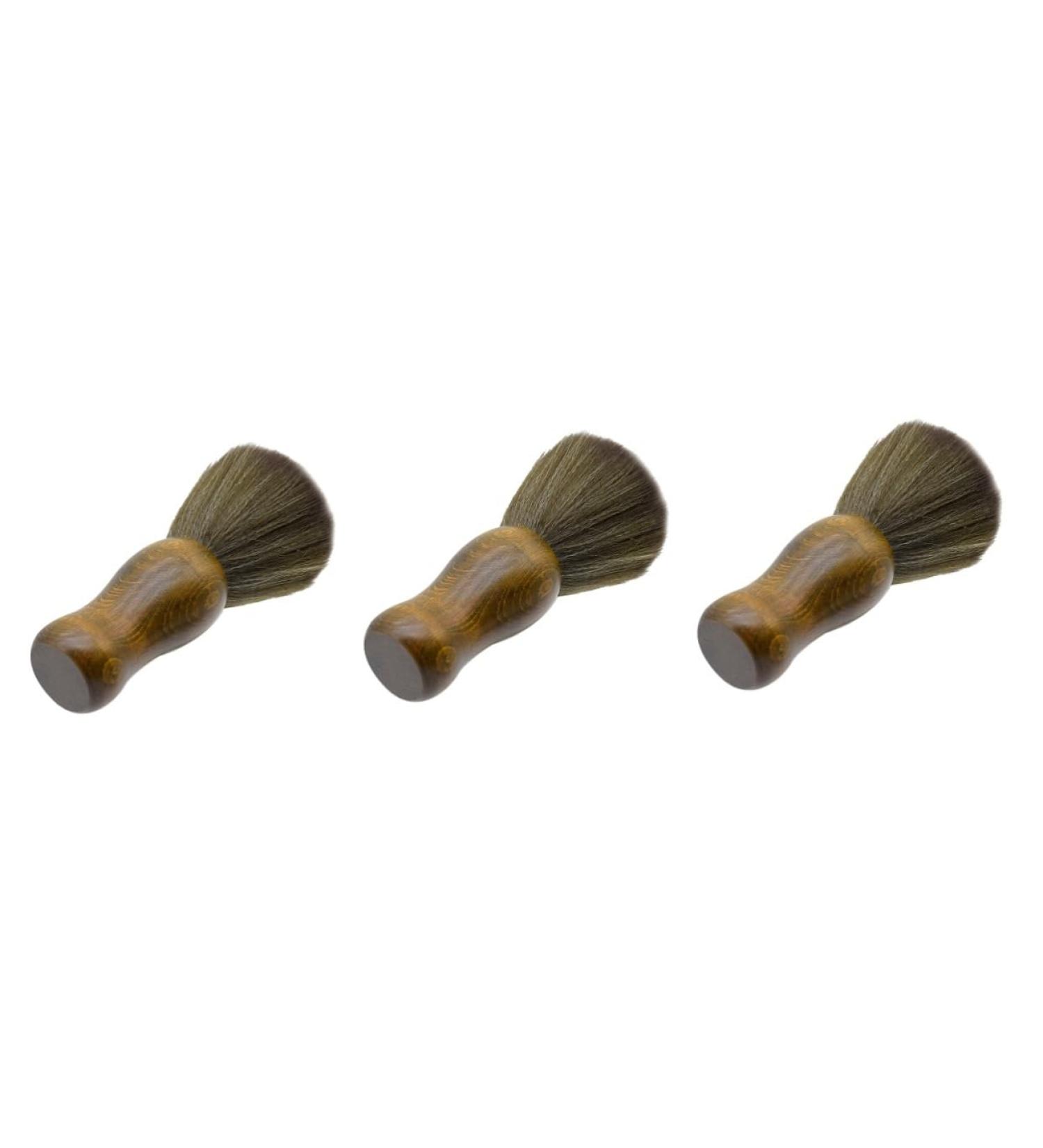 Beavorty 3-Piece Wood Tools Set - Vintage Razor Hair Cleaning & Neck Brush - Salon Quality Hairdressing Brushes - 15.5x3.2cm - Buy Online on SooperMarket.com