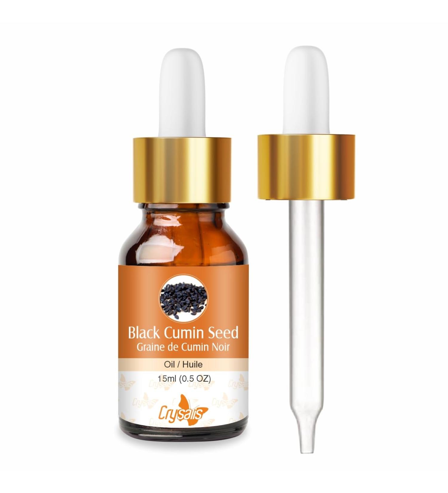 Crysalis Black Cumin Seed (Nigella Sativa) Oil|100% Pure & Natural Undiluted Carrier Oil Organic Standard For Skin & Hair Care|Therapeutic Grade Oil Fights Dry Skin Conditions - 15ML With Dropper 15 ml (Pack of 1) - Buy Online on SooperMarket.com