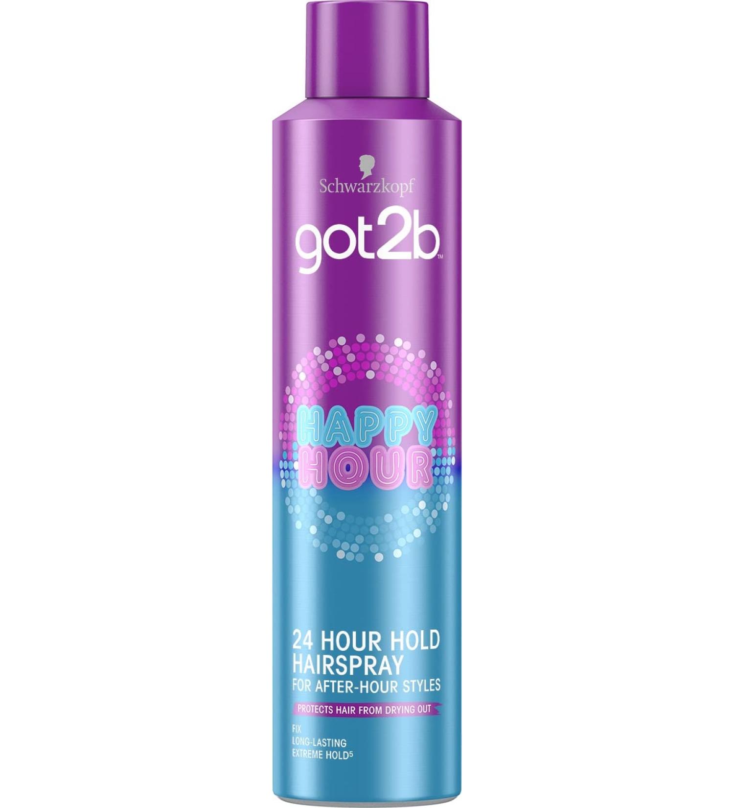 Schwarzkopf got2b Happy Hour Hairspray 24 Hours Long Lasting Hold Vegan Silicone Free 300 ml (Packaging may vary ) Coconut Fresh 300 ml (Pack of 1)